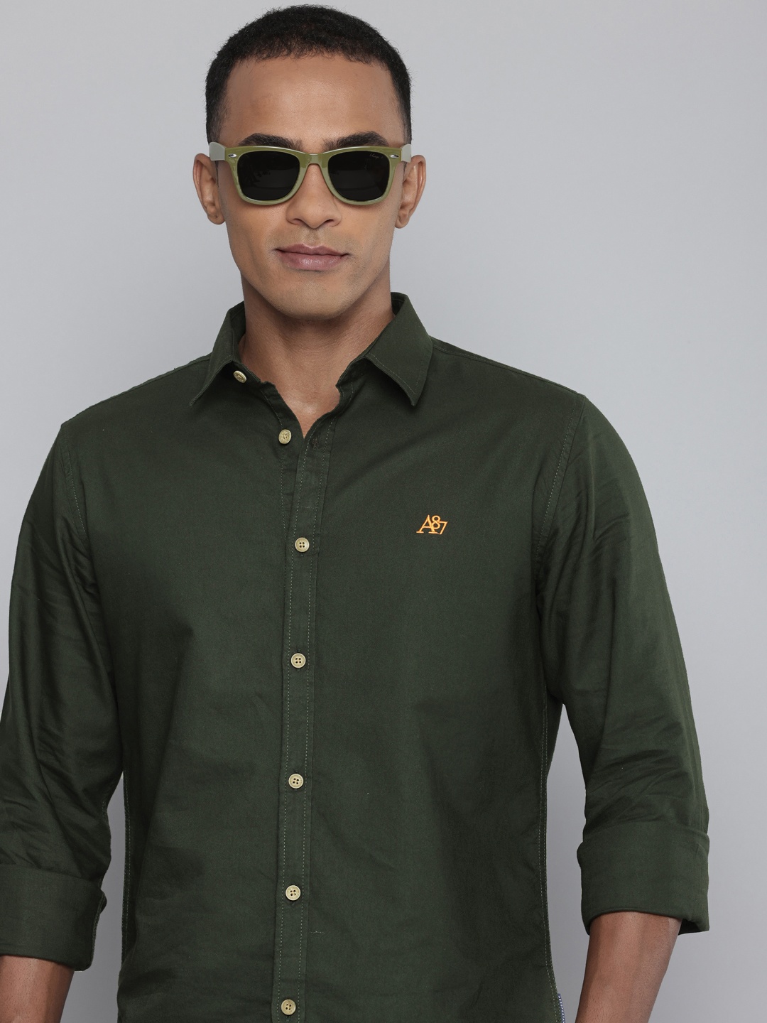 

Aeropostale Pure Cotton Opaque Casual Shirt, Olive
