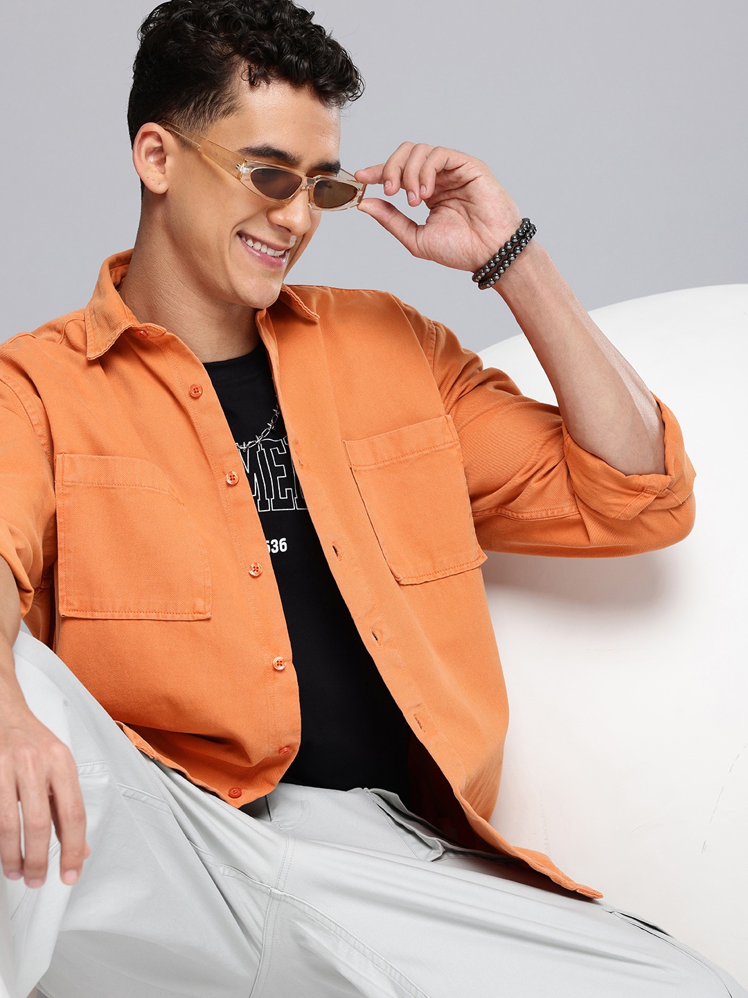 

Aeropostale Relaxed Fit Pure Cotton Casual Shirt, Orange