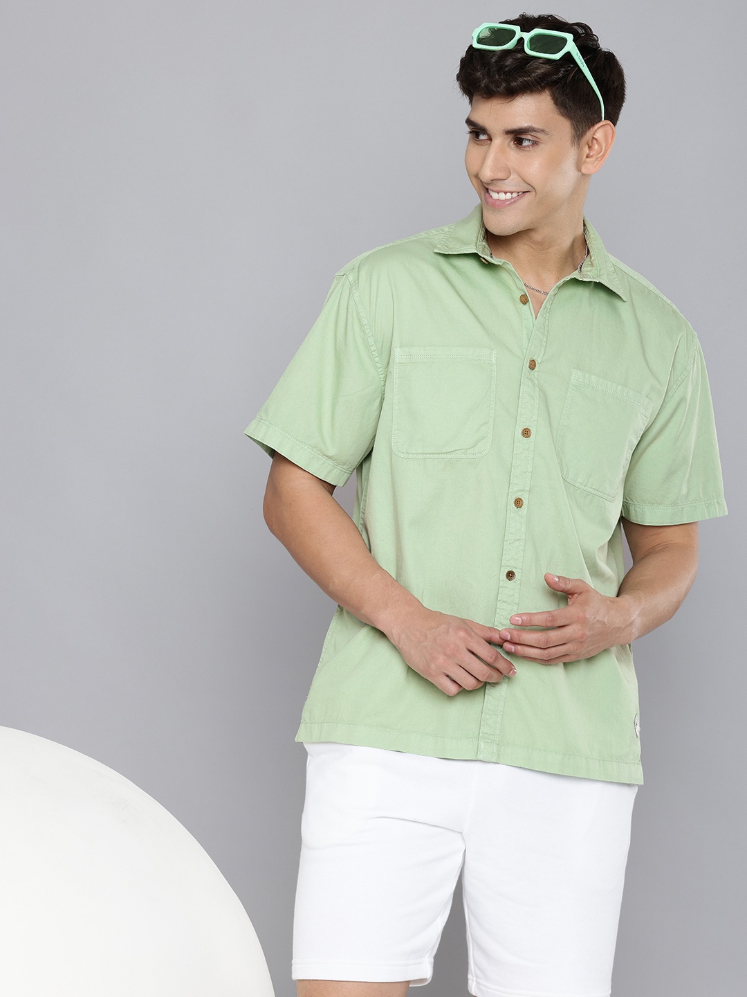 

Aeropostale Pure Cotton Opaque Casual Shirt, Green