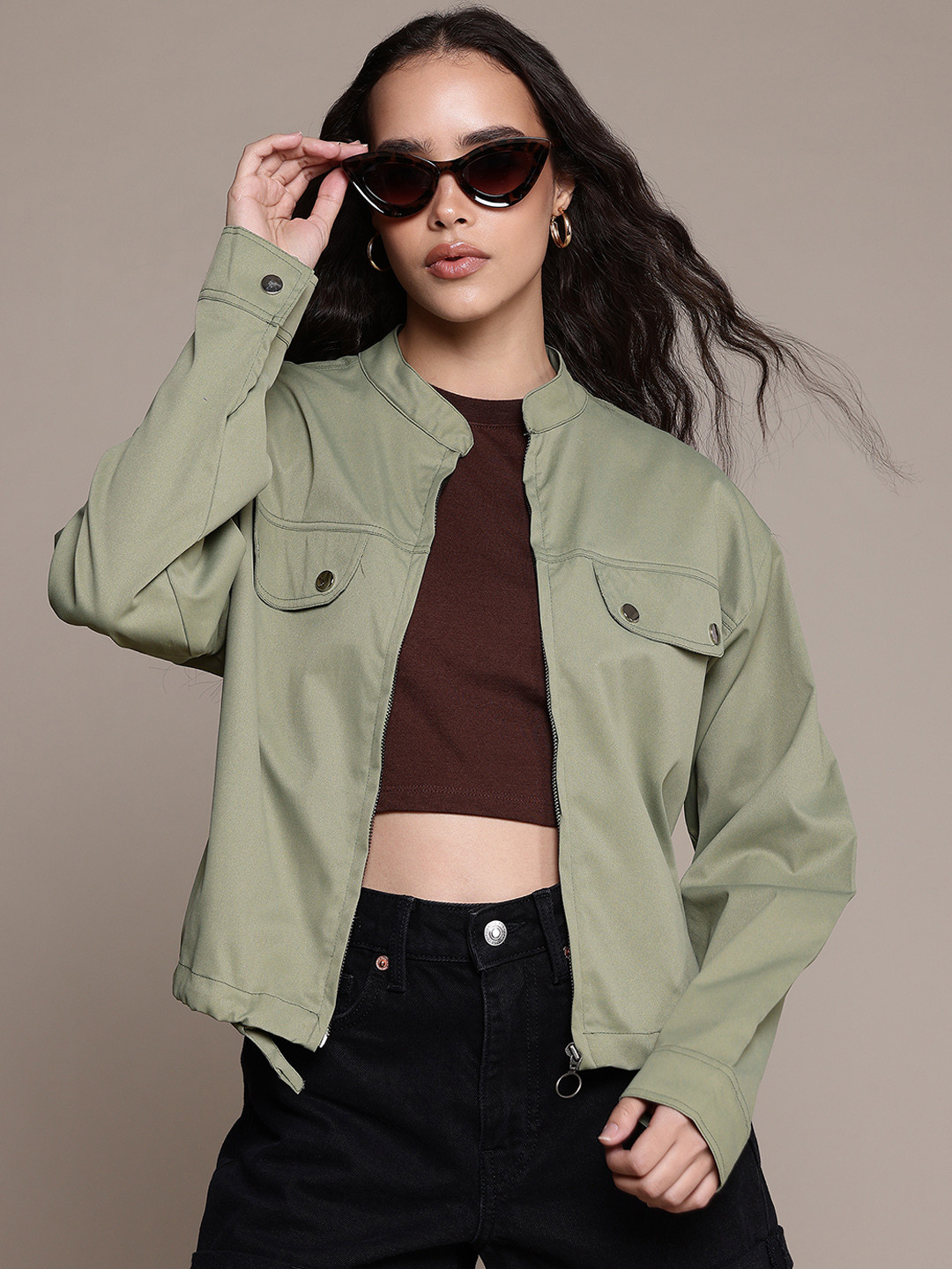 

The Roadster Lifestyle Co. Mock Pocket Tailored Jacket, Green