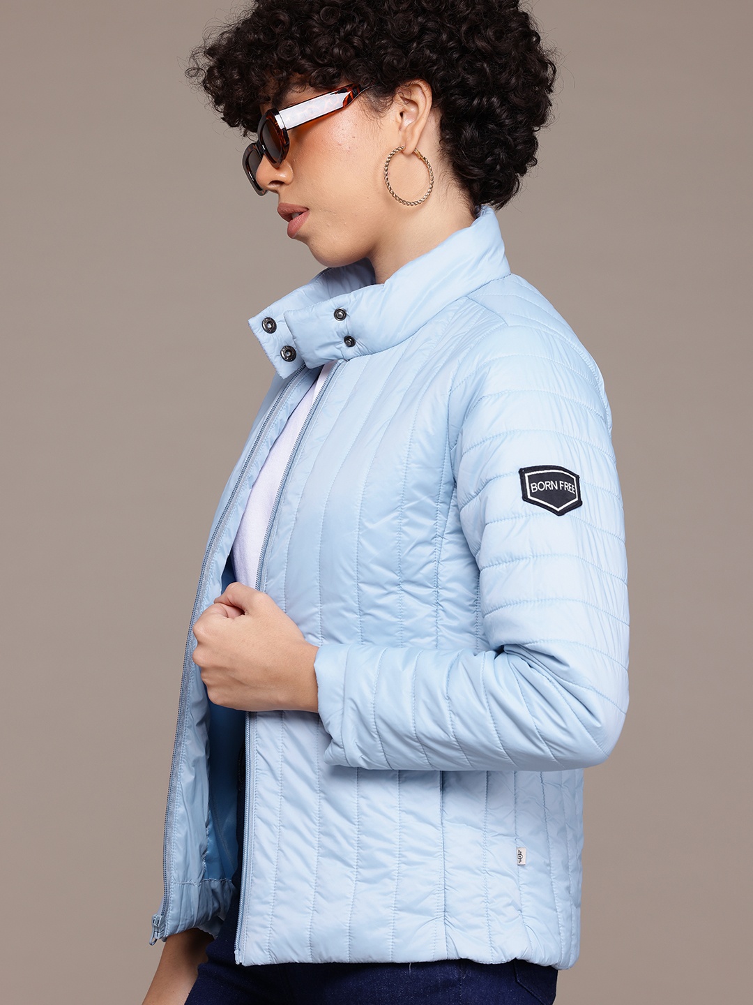 

The Roadster Lifestyle Co. Mock-Collar Padded Jacket, Blue
