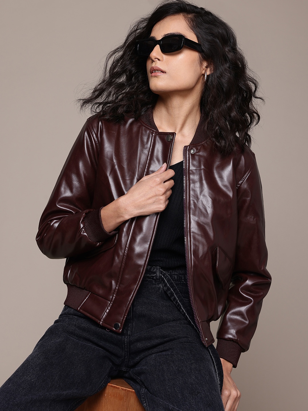 

The Roadster Lifestyle Co. Biker Jacket, Maroon