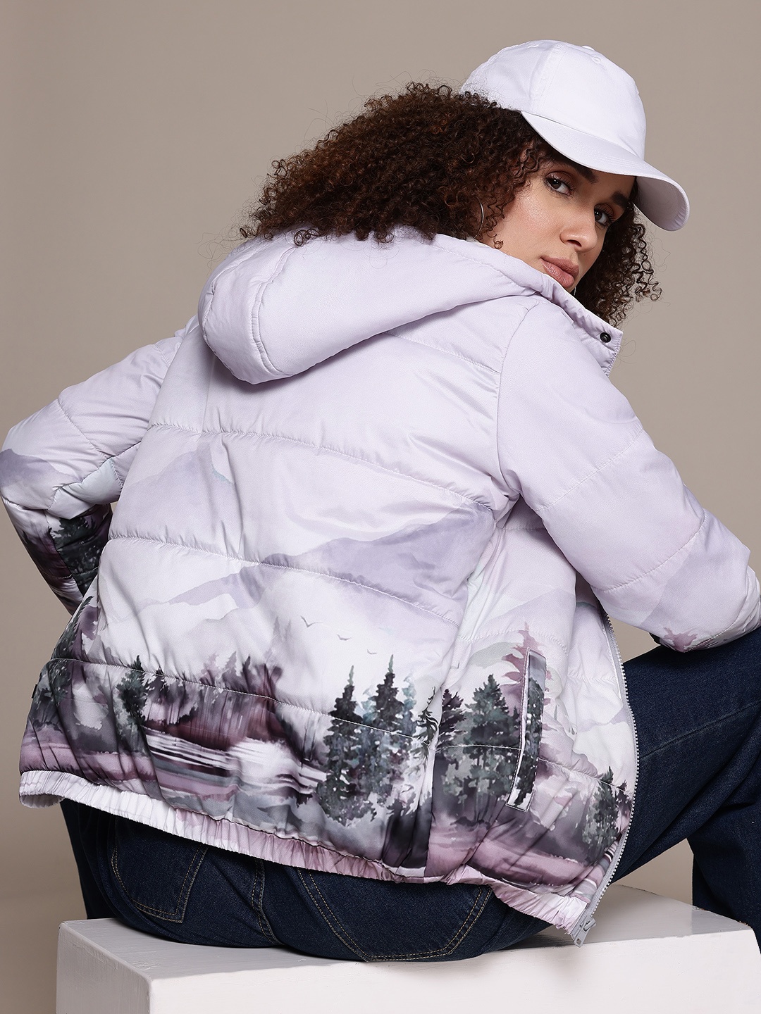 

The Roadster Lifestyle Co. Printed Hooded Jacket, Purple