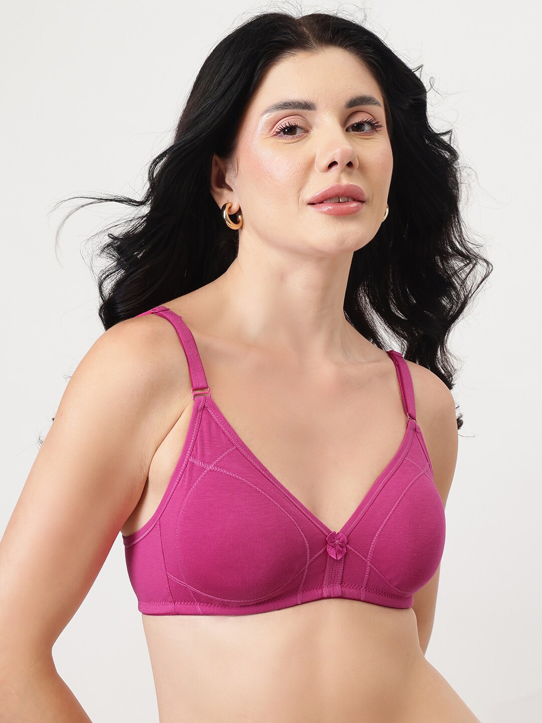 

DressBerry Pink Full Coverage Non Padded Non Wired Everyday Bra All Day Comfort