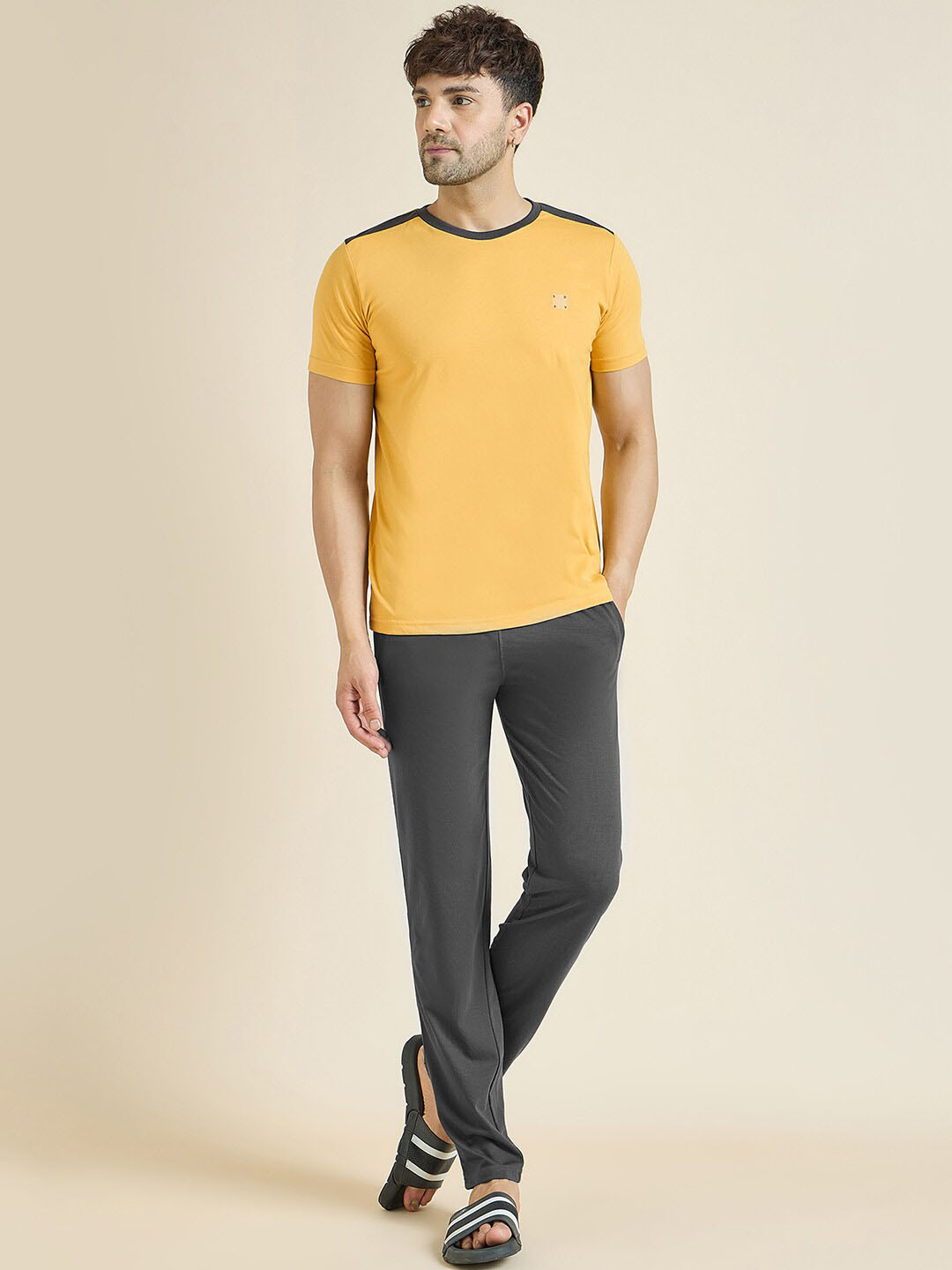

Sweet Dreams Mustard Round Neck Night Suit