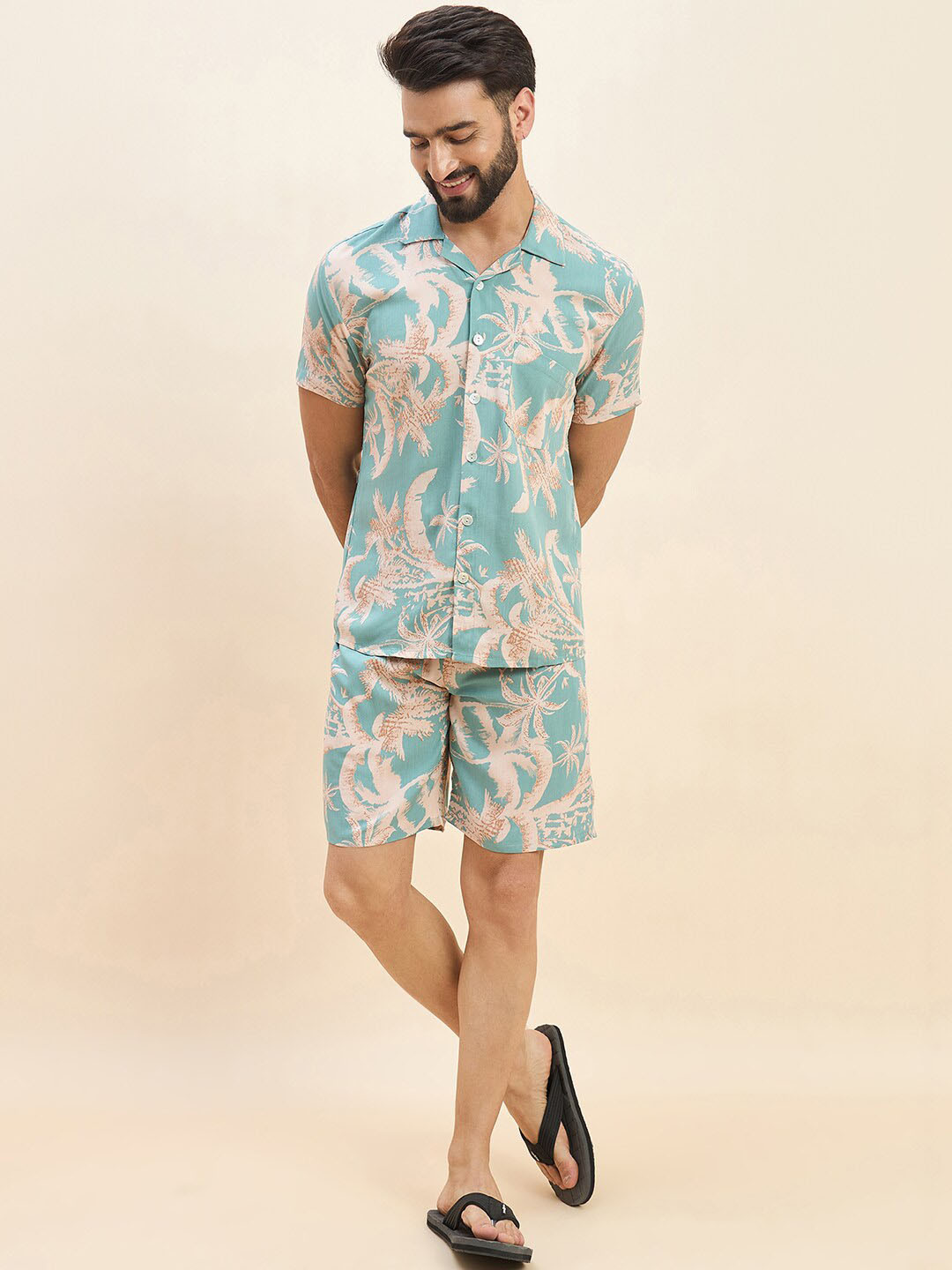 

Sweet Dreams Floral Printed Night suit, Green