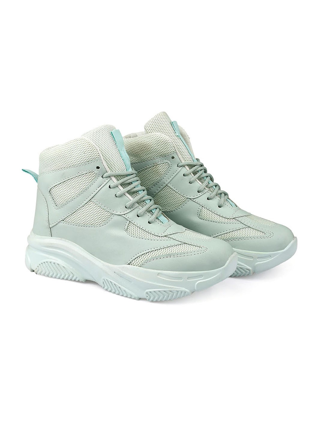 

Bxxy Women Round Toe Flymesh Mid-Top Mesh Sneakers, Green