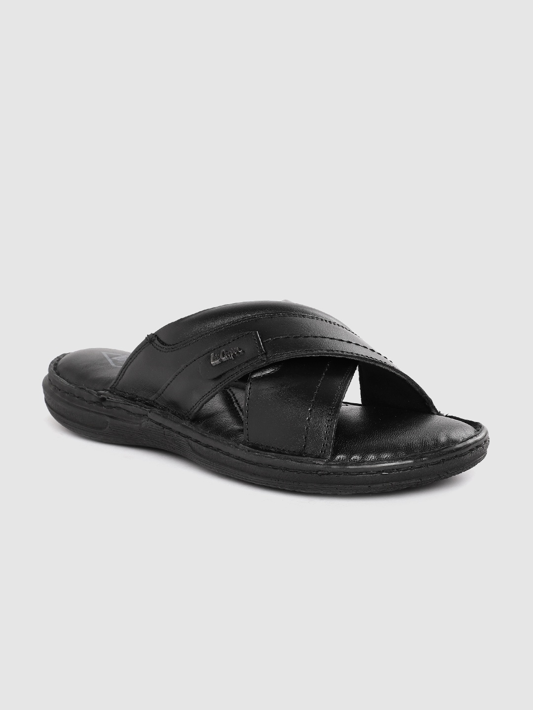 

Lee Cooper Men Leather Comfort Sandals, Black