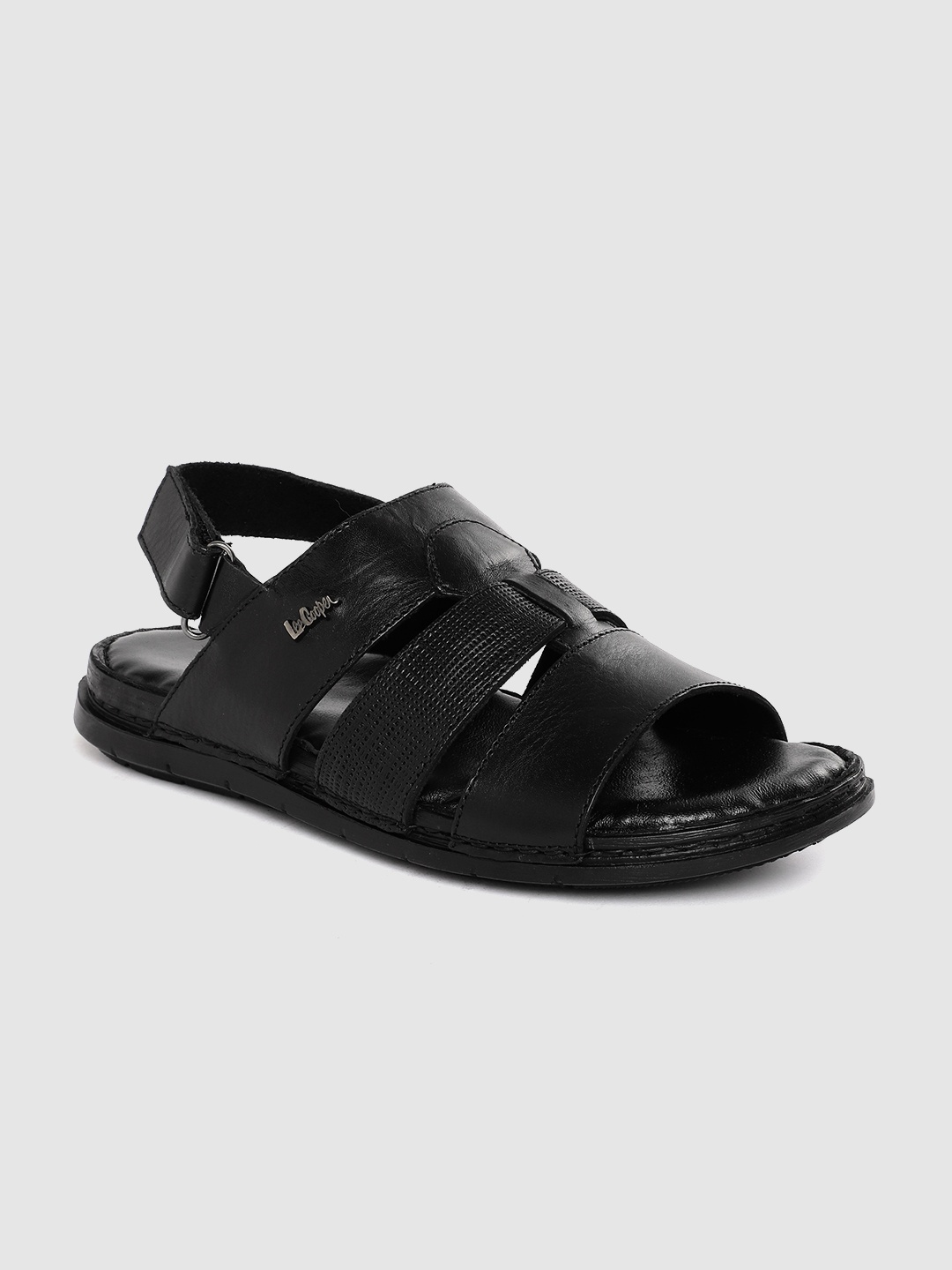 

Lee Cooper Men Leather Fisherman Sandals, Black