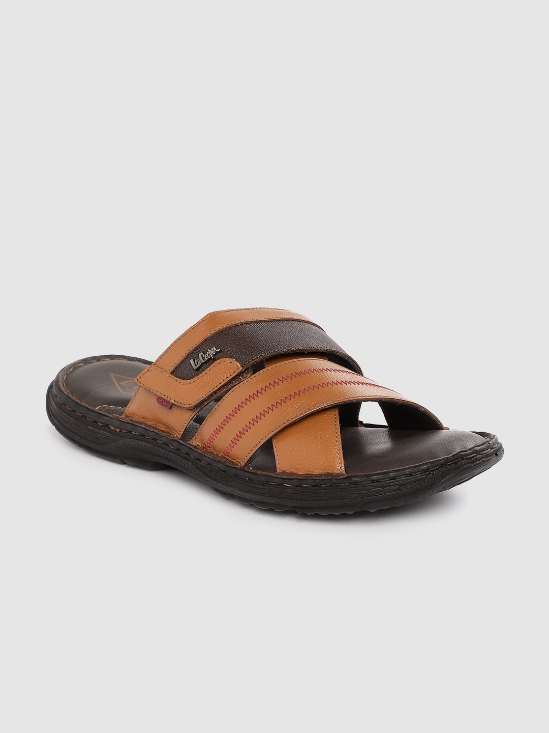 

Lee Cooper Men Leather Comfort Sandals, Tan