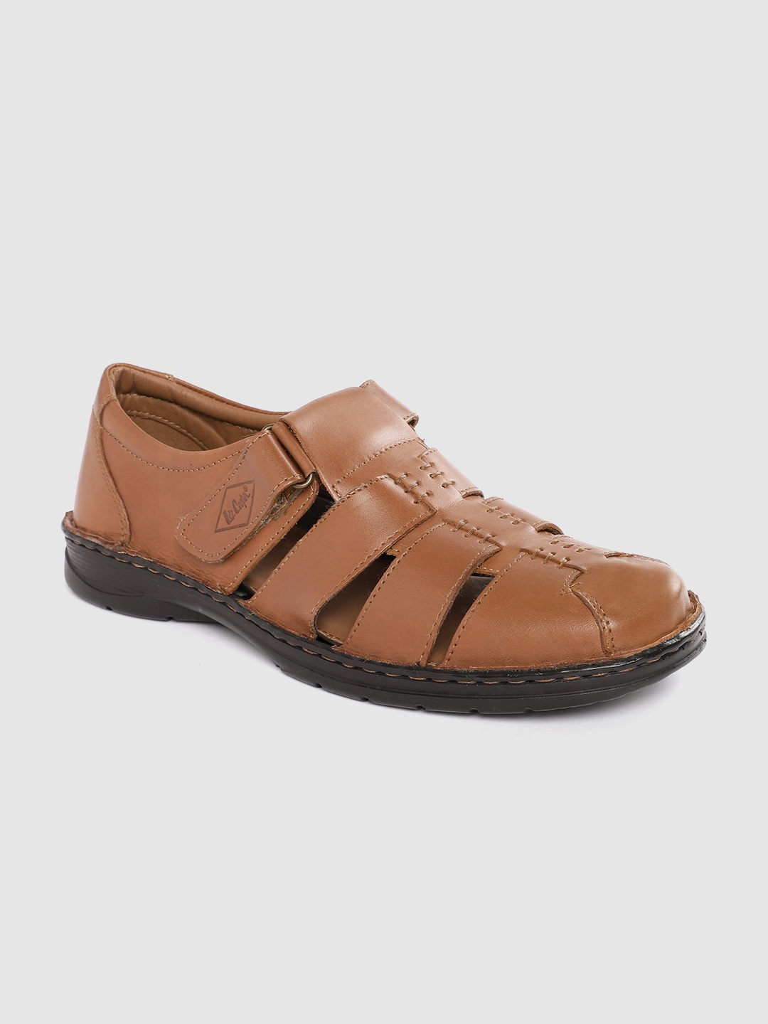 

Lee Cooper Men Leather Shoe-Style Sandals, Brown