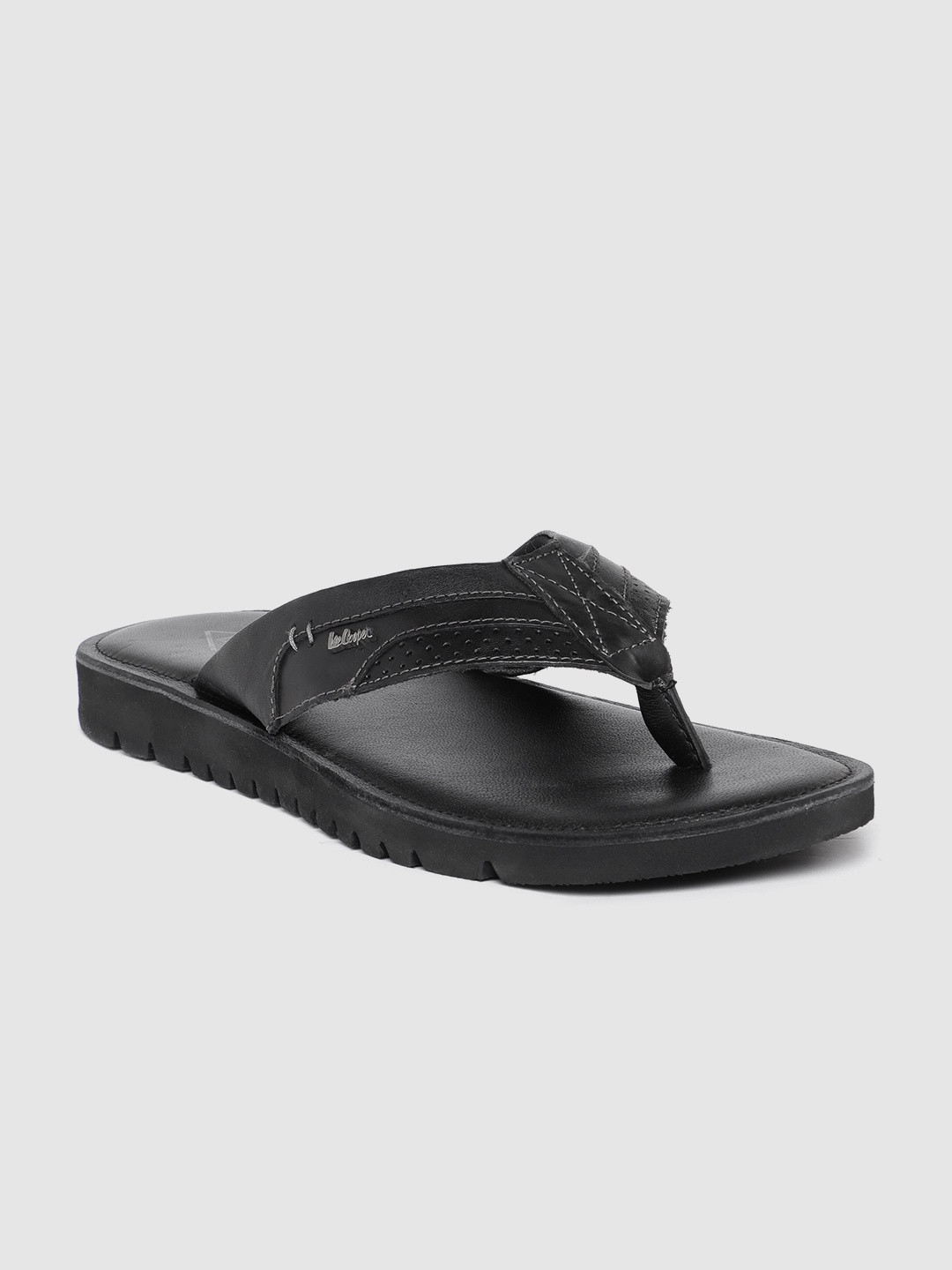 

Lee Cooper Men Leather Comfort Sandals, Black
