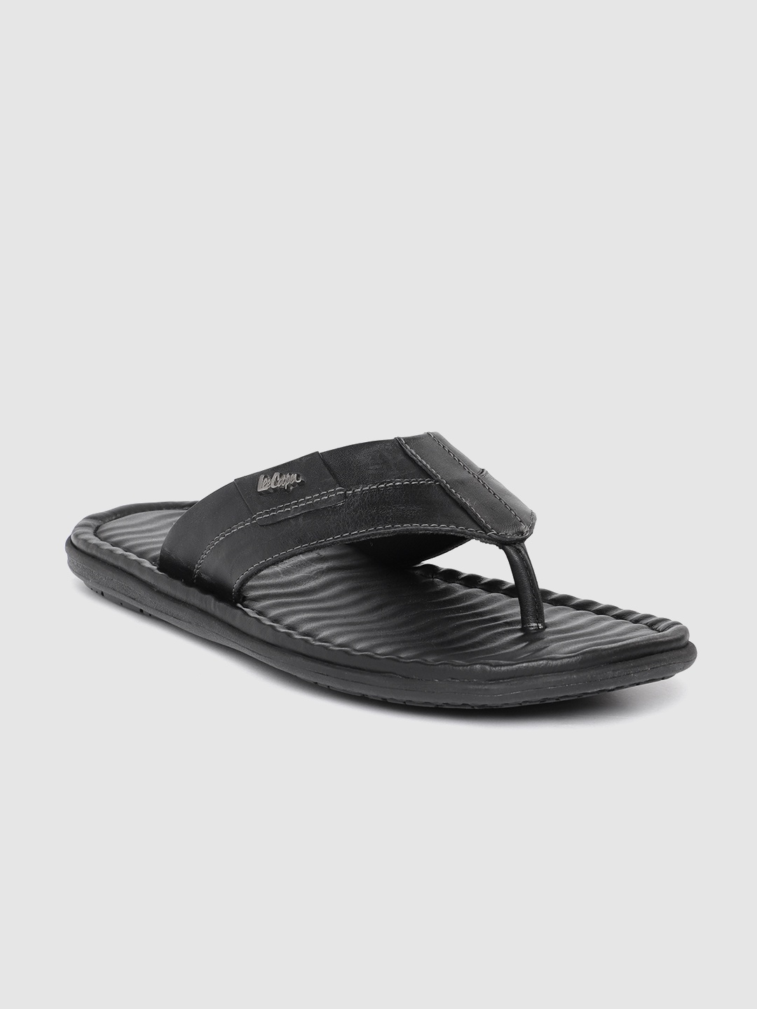 

Lee Cooper Men Leather Comfort Sandals, Black