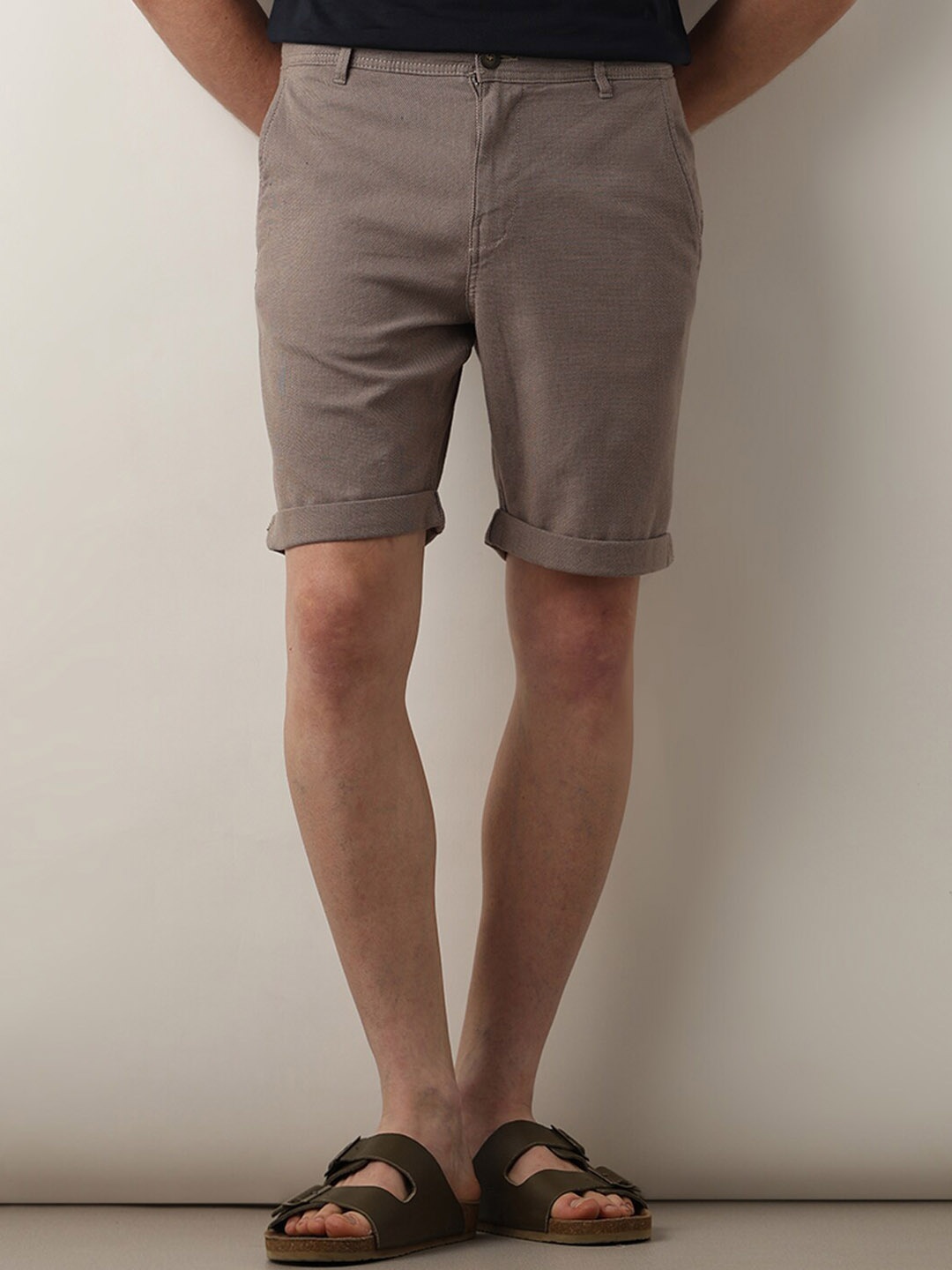 

SELECTED Men Slim Fit Mid-Rise Shorts, Brown