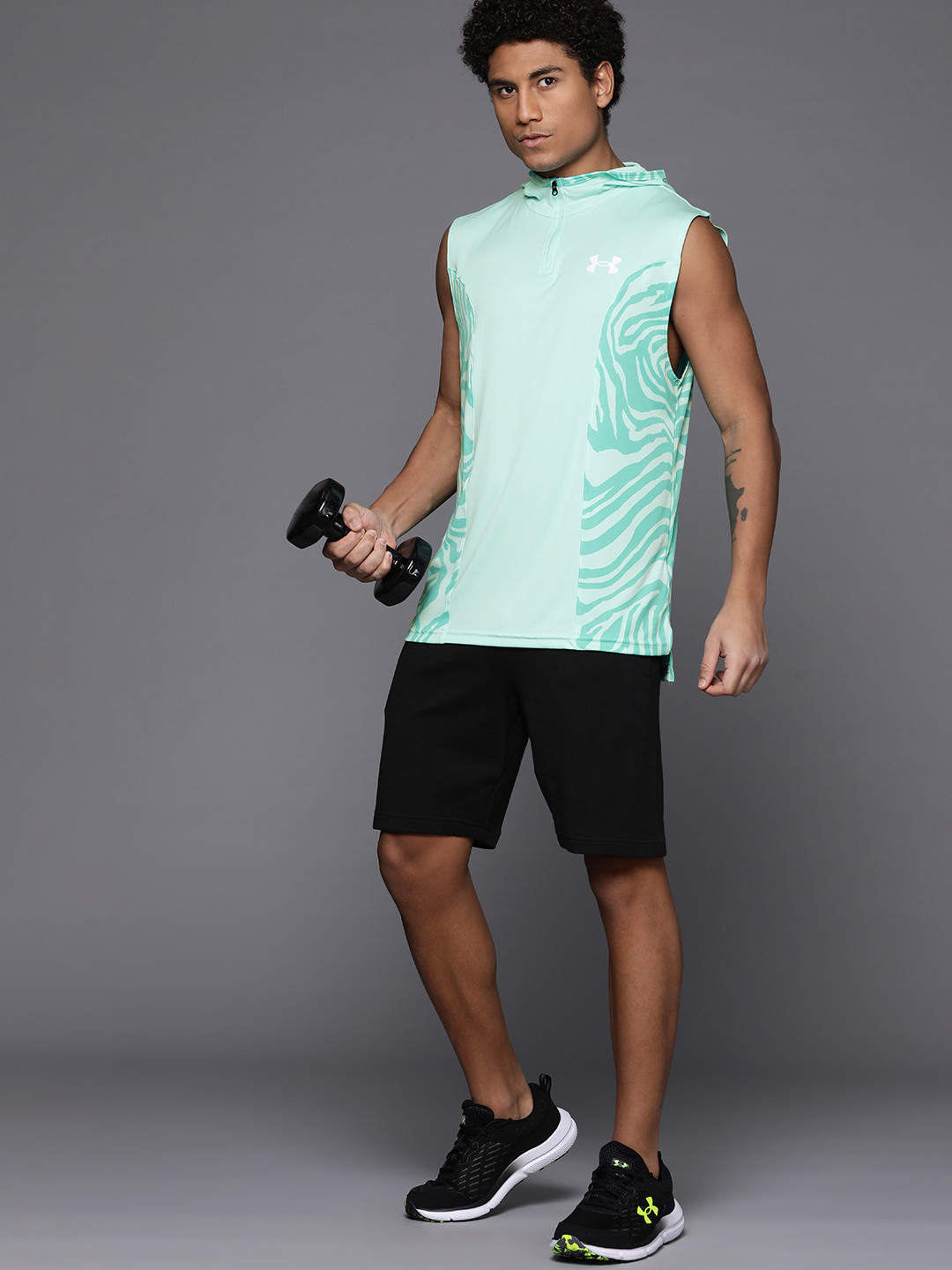 

UNDER ARMOUR Baseline Hooded Basketball Tank T-shirt, Sea green