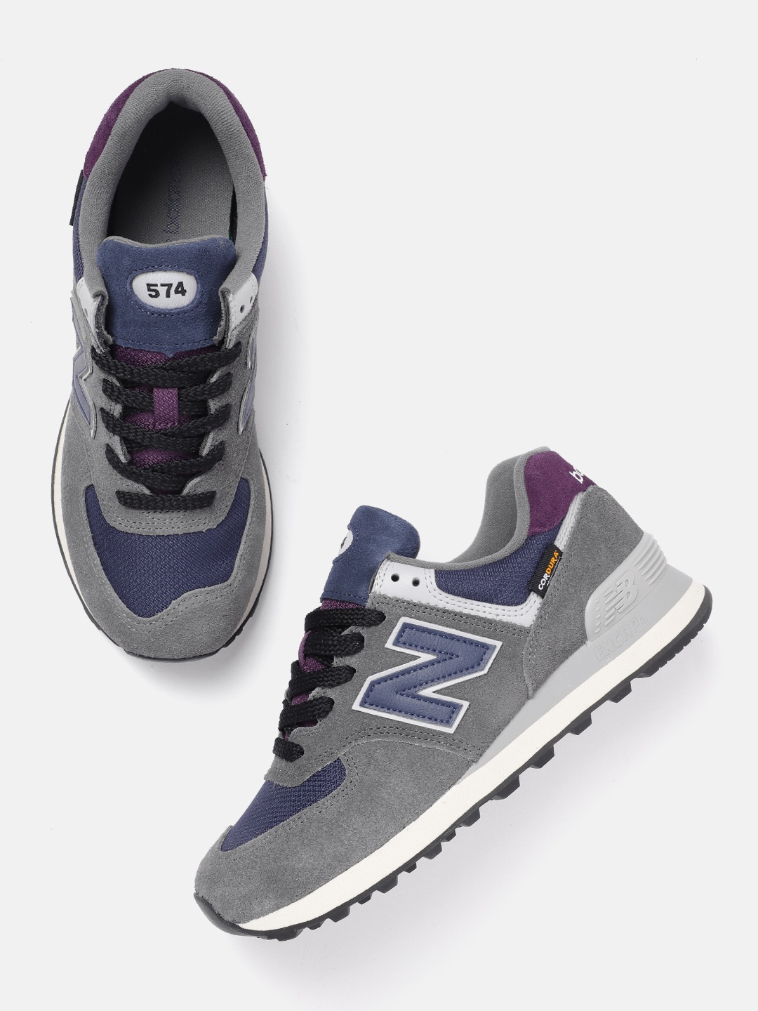 

New Balance Men Colourblocked 574 Sneakers, Grey