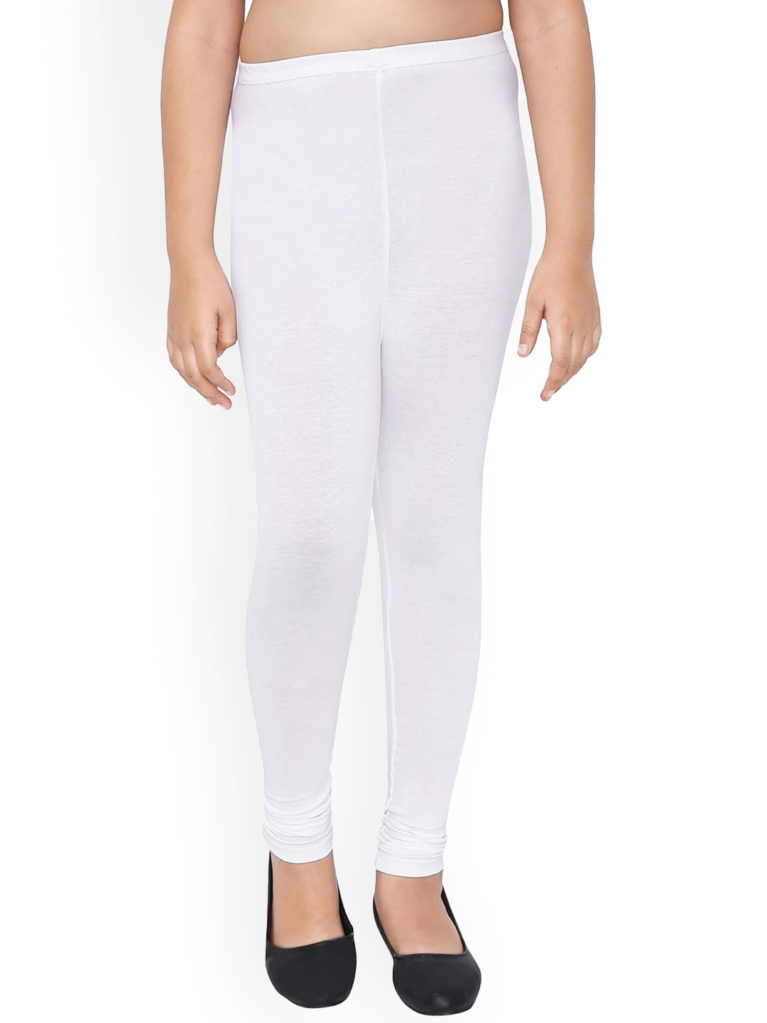 

BAESD Girls 4-Way Stretch Churidar Length Leggings, White