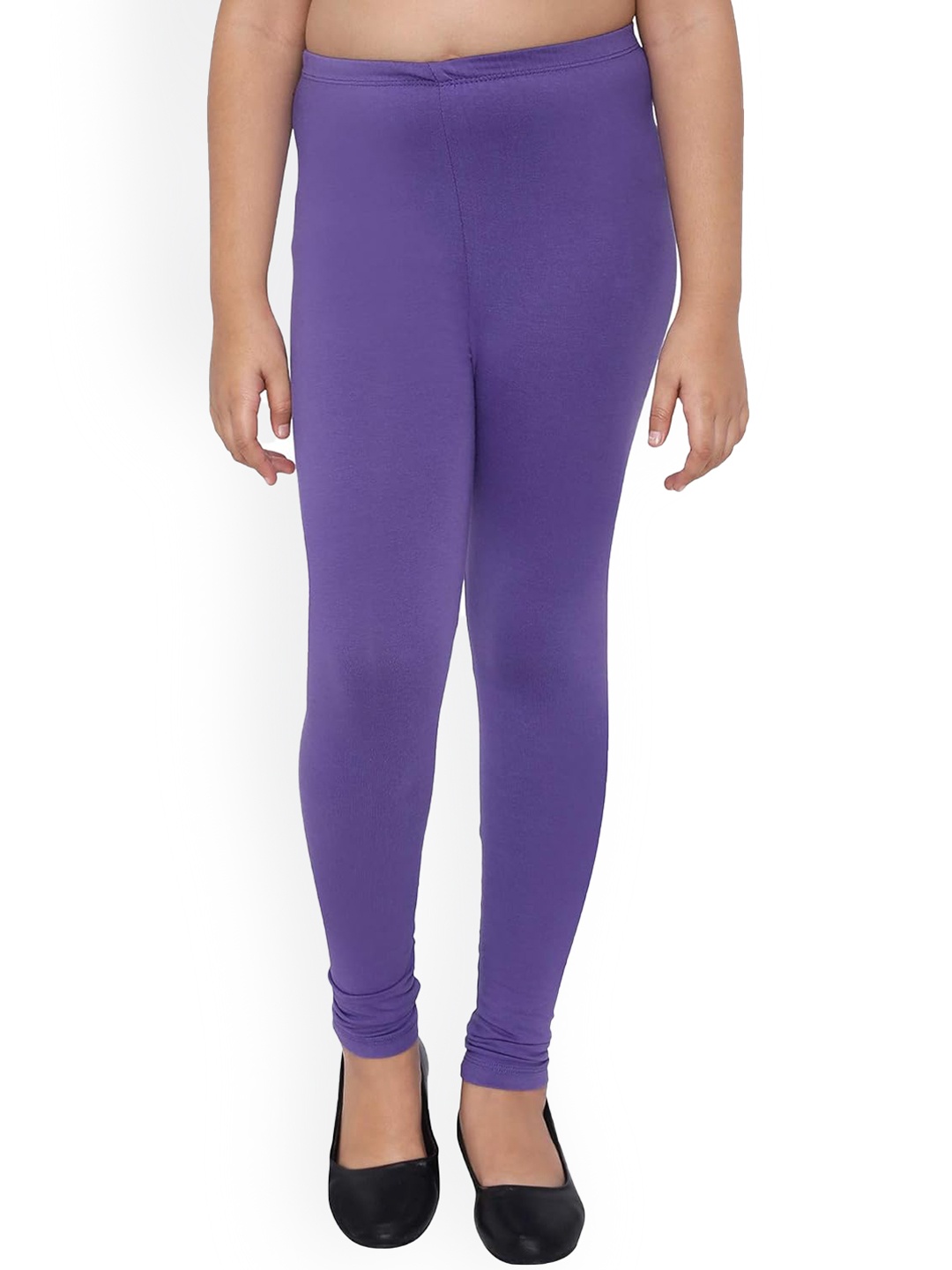 

BAESD Girls 4-Way Stretch Churidar Length Leggings, Purple