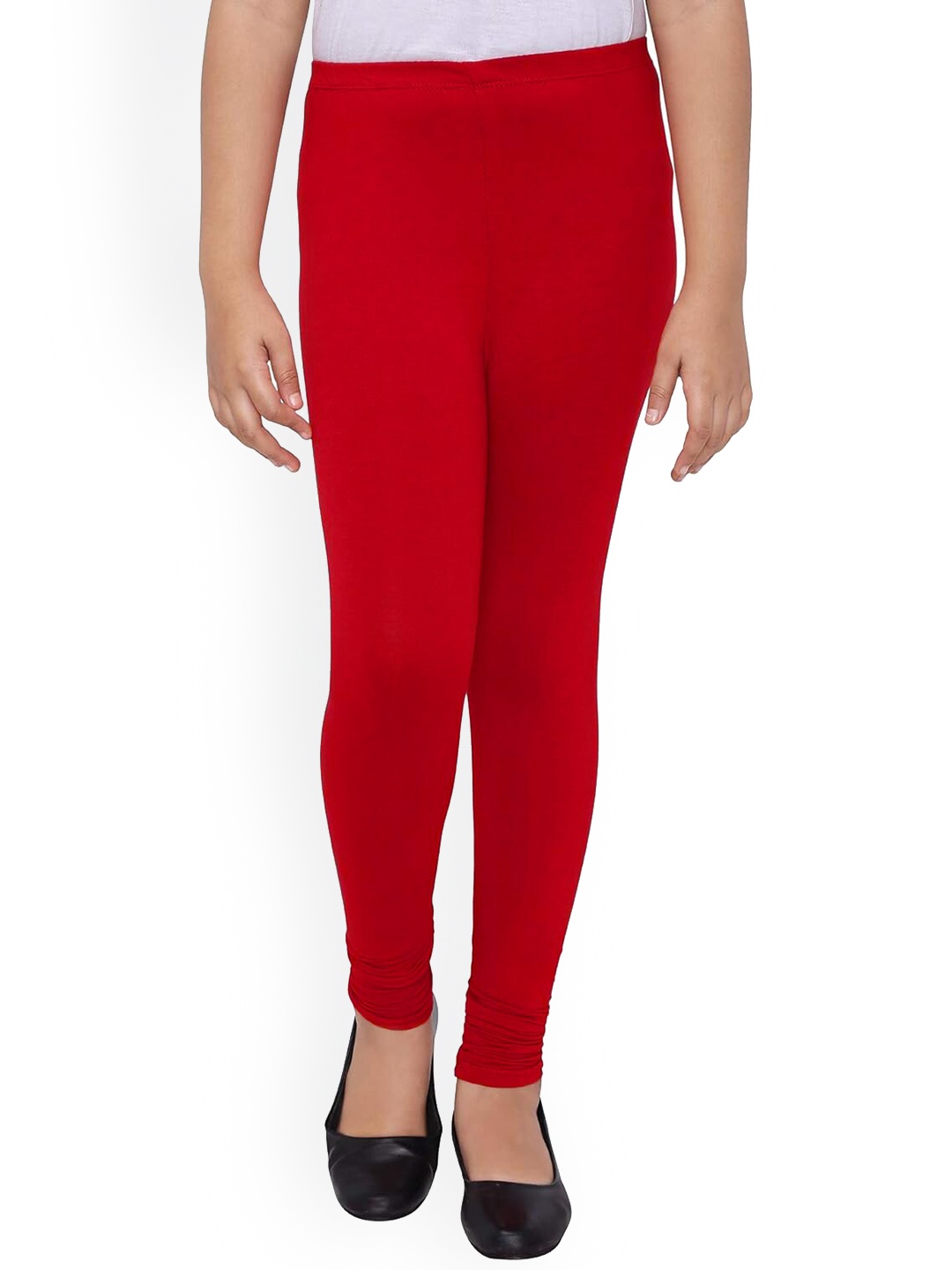 

FRENCH KLEIDER Girls Four Way Stretch Churidar Length Leggings, Red
