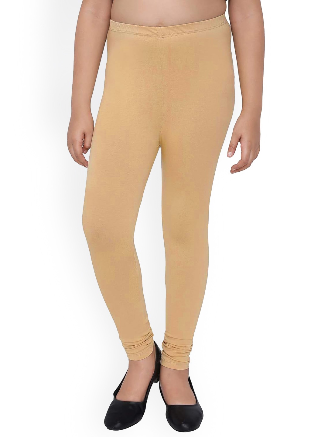 

FRENCH KLEIDER Girls Four Way Stretch Churidar Length Leggings, Beige