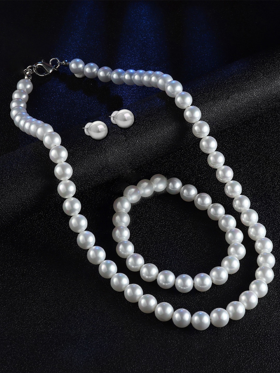 

PRIVIU Silver-Plated Pearl Jewellery Set, White
