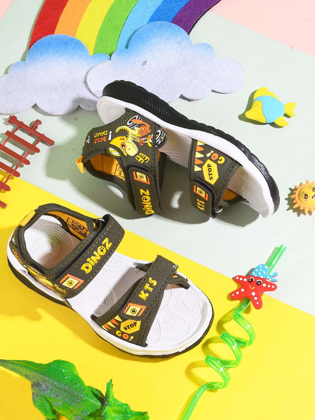 

Kats Kids Printed Sports Sandals, Green