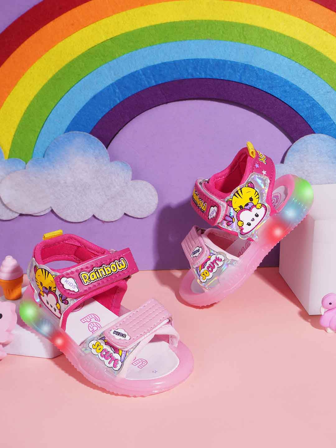 

KATS Kids Printed LED Sports Sandals, Pink