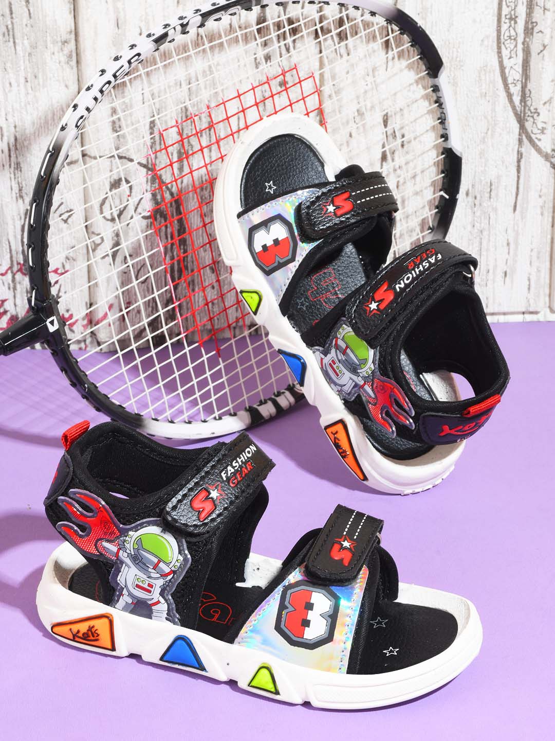 

KATS Kids Printed Sports Sandals, Red