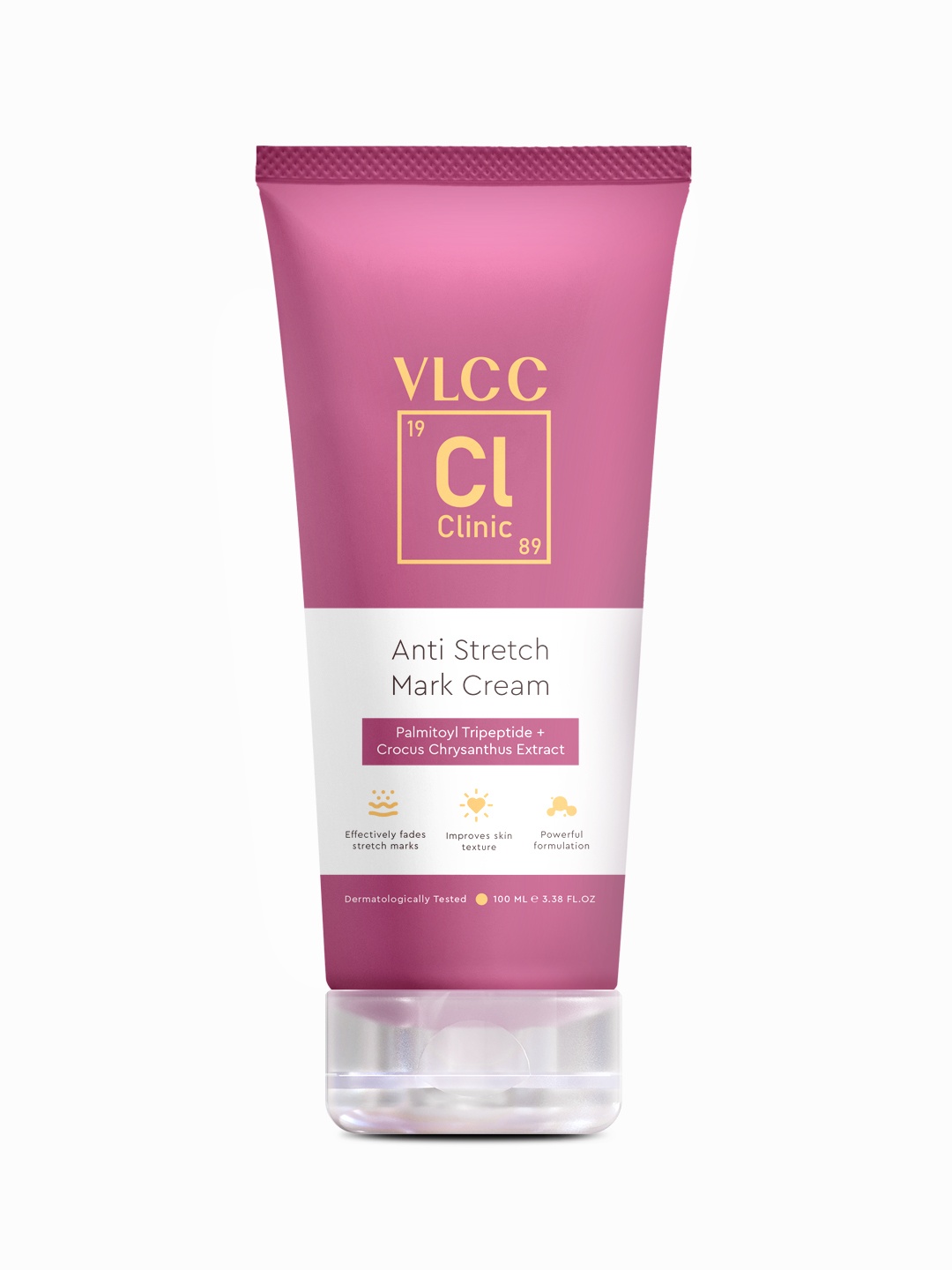 

VLCC Clinic Anti Stretch Mark Cream With Palmitoyl Tripeptide & Crocus Chrysanthus - 100ml, Violet