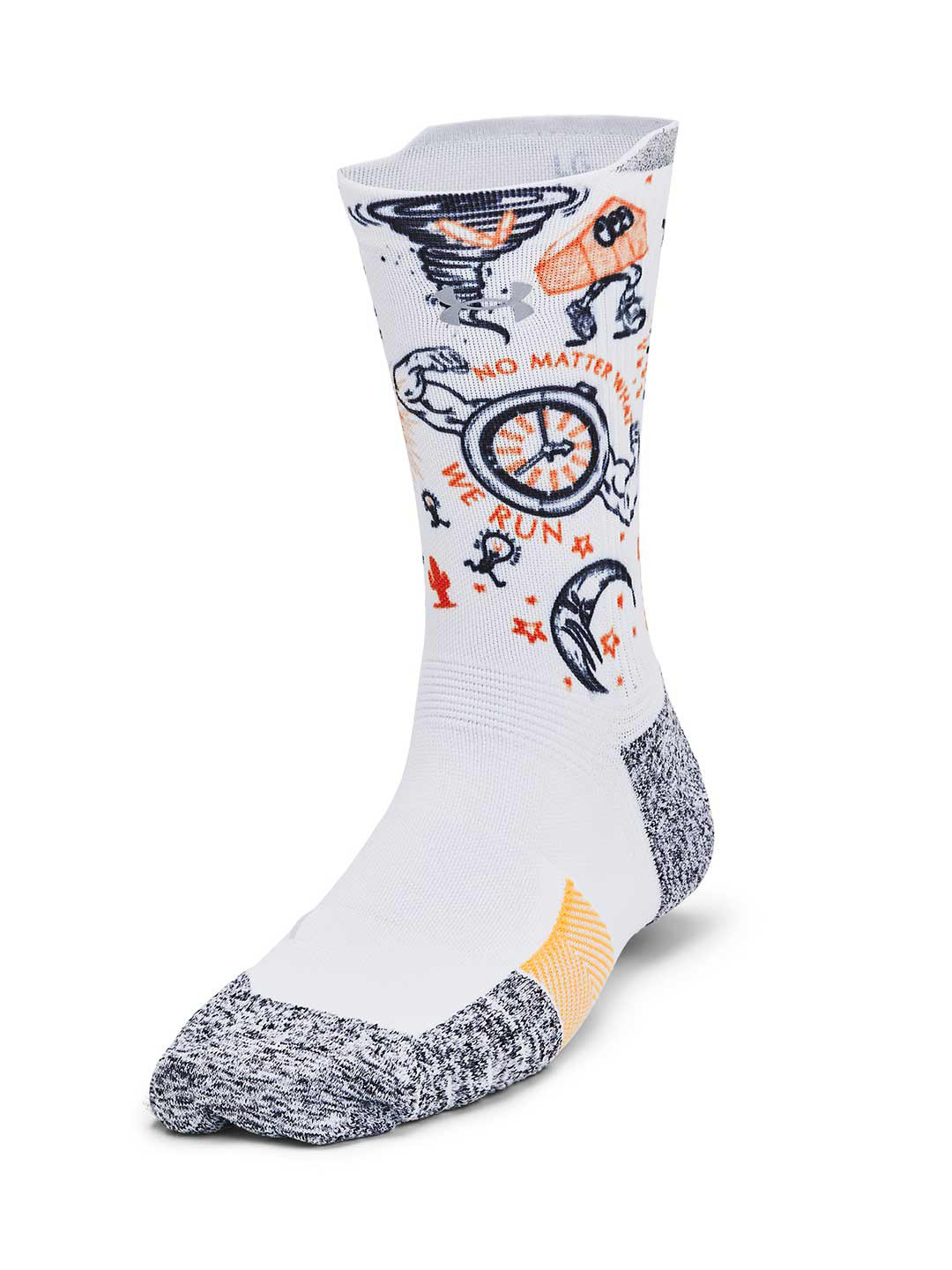 

UNDER ARMOUR Unisex Calf Length Run Cushion 1pk Mid Socks, White