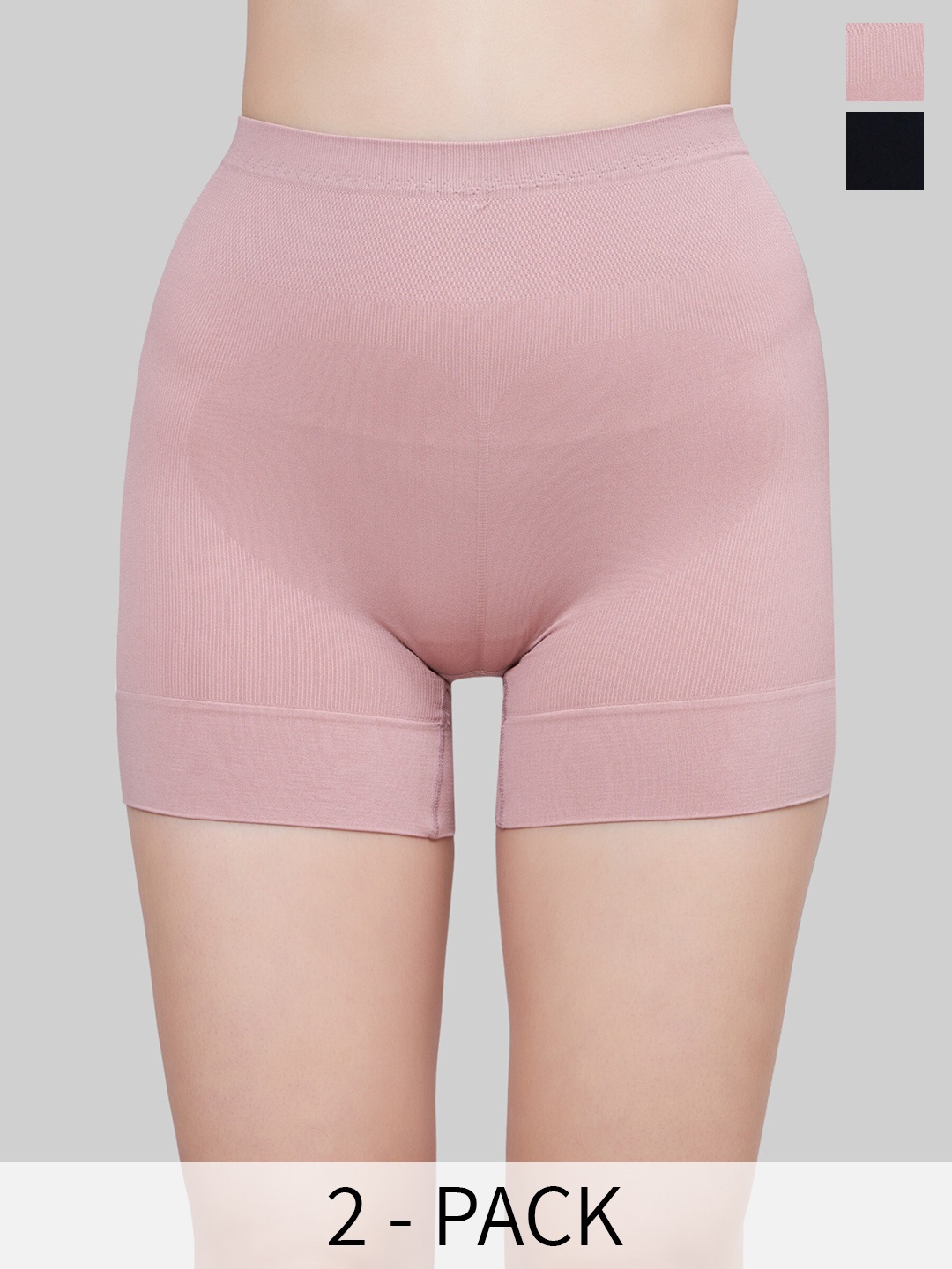 

PLUMBURY Pack Of 2 High Rise Tummy Shapewear, Peach