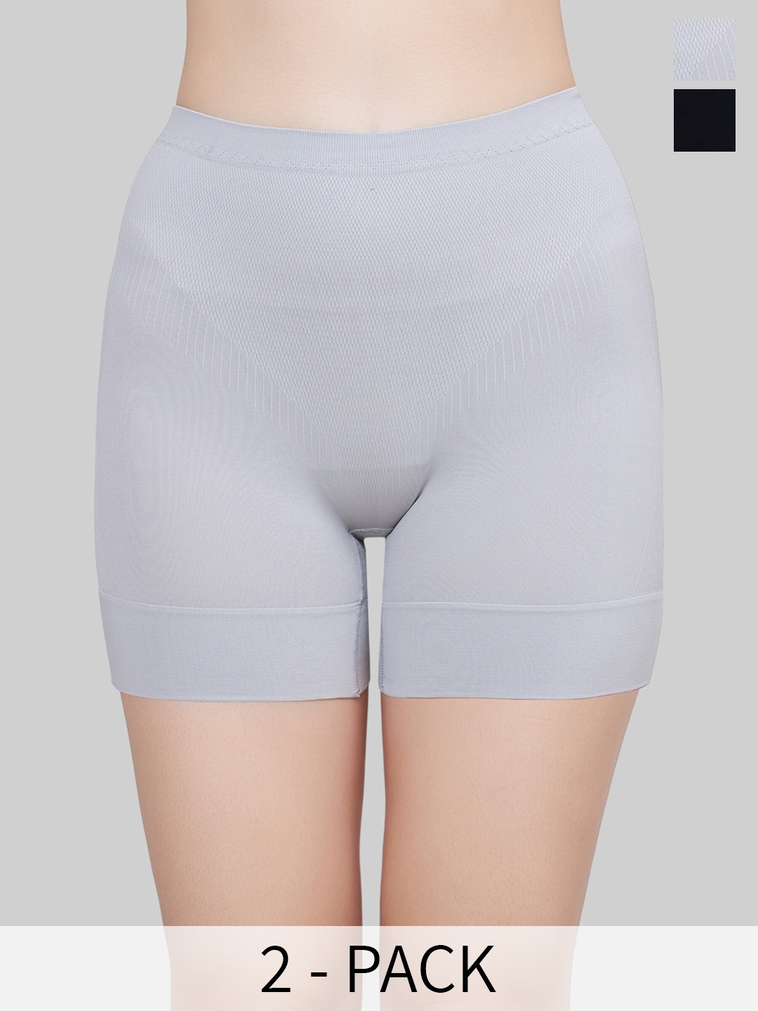 

PLUMBURY Pack Of 2 Seamless Tummy Shapewear, Grey