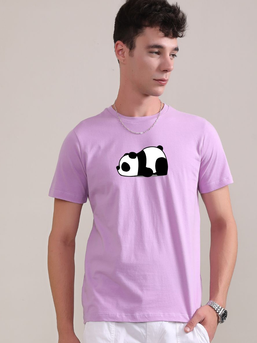 

BOTNIA Unisex Graphic Printed Pure Cotton T-shirt, Lavender