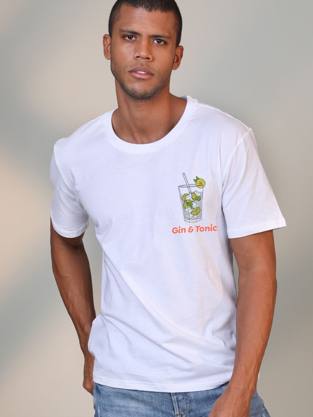 

BOTNIA Unisex Round Neck Pure Cotton T-shirt, White