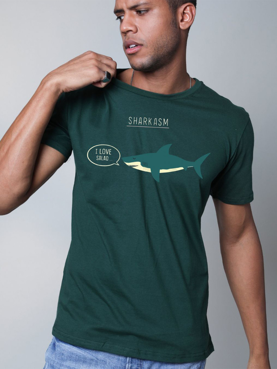 

BOTNIA Unisex Typography Printed Pure Cotton T-shirt, Green