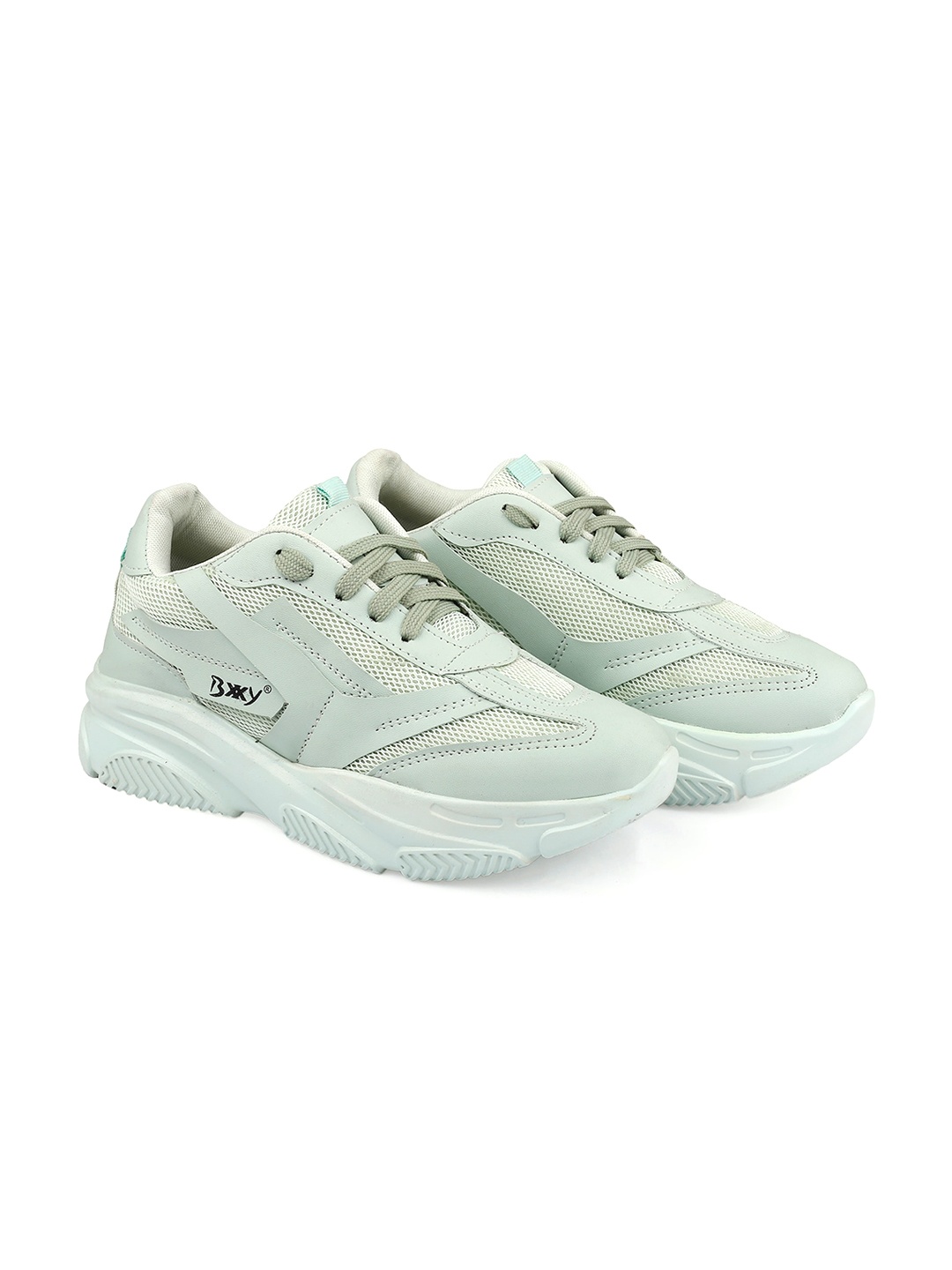 

Bxxy Women Textured Flymesh Mesh Sneakers, Green