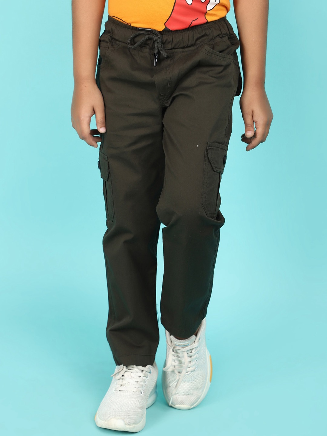 

V-Mart Boys Jogger Low Distress Jeans, Olive