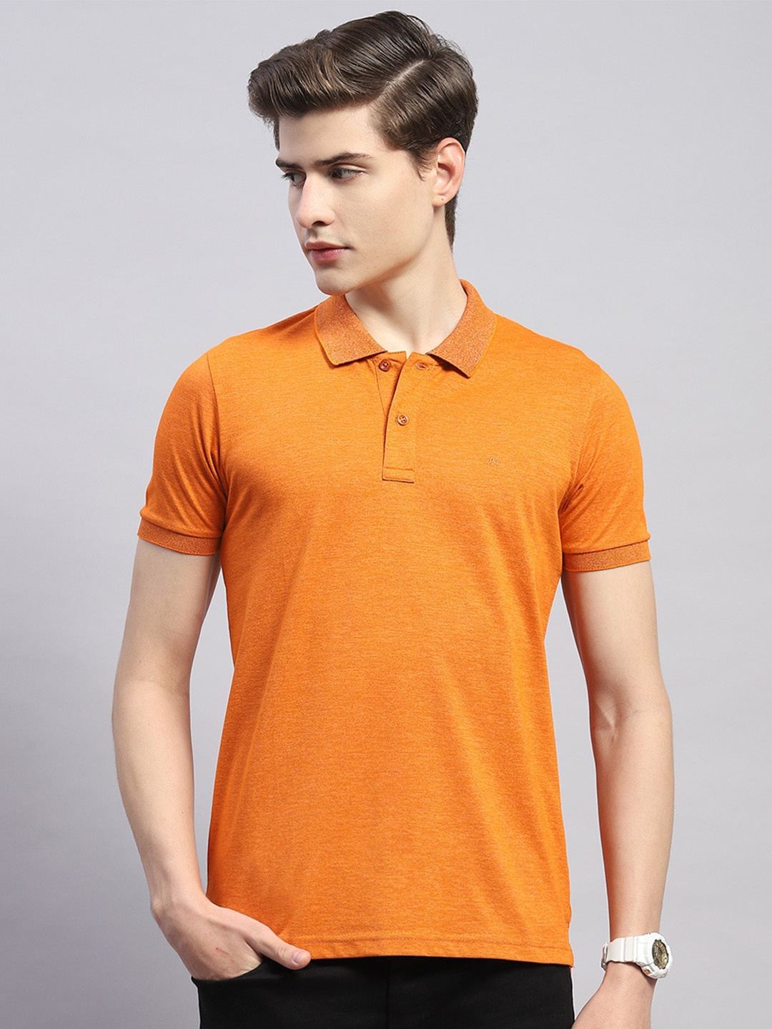 

Monte Carlo Polo Collar Cotton Casual T-shirt, Orange