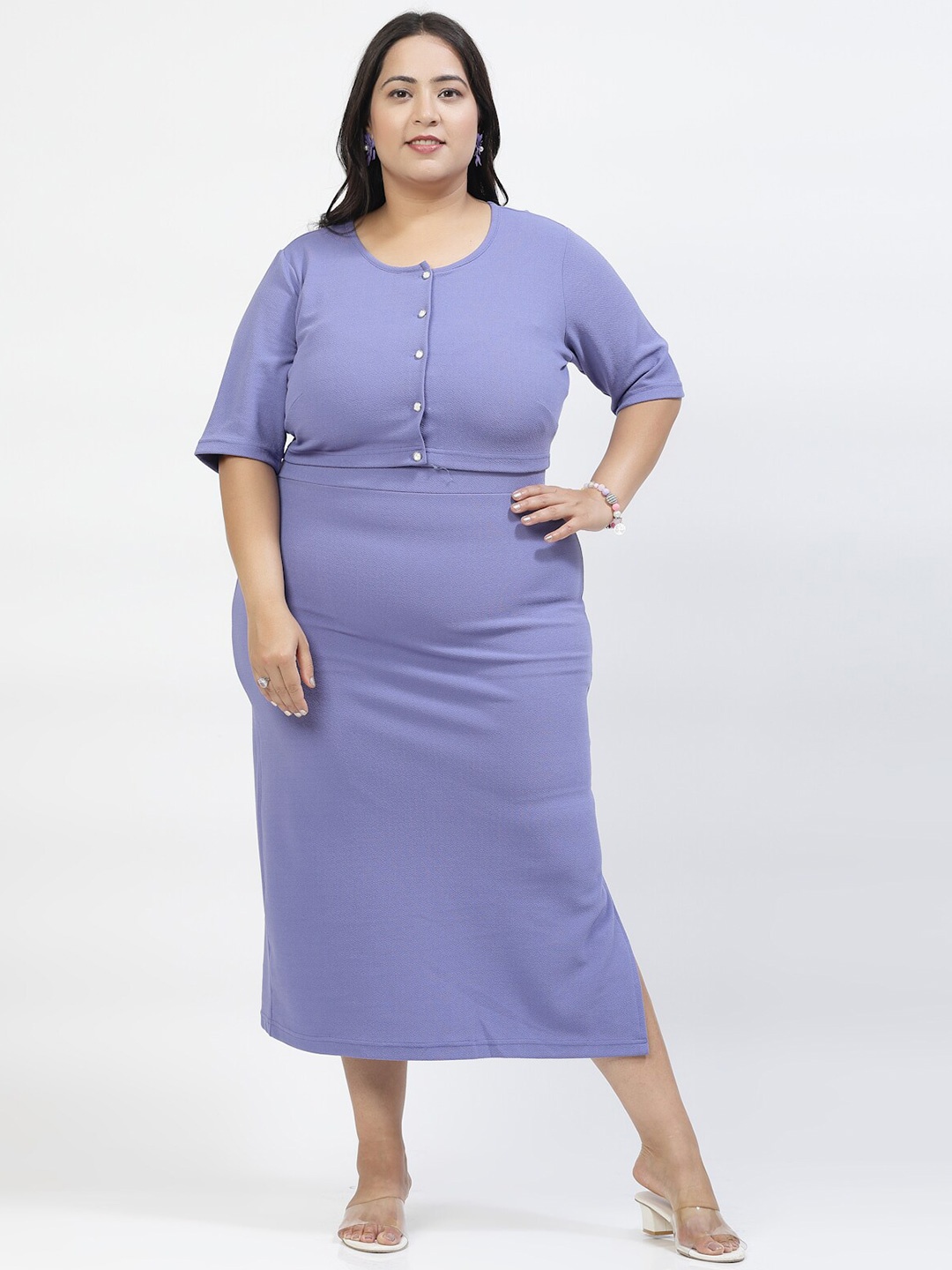 

plusS Plus Size Sheath Midi Dress, Lavender