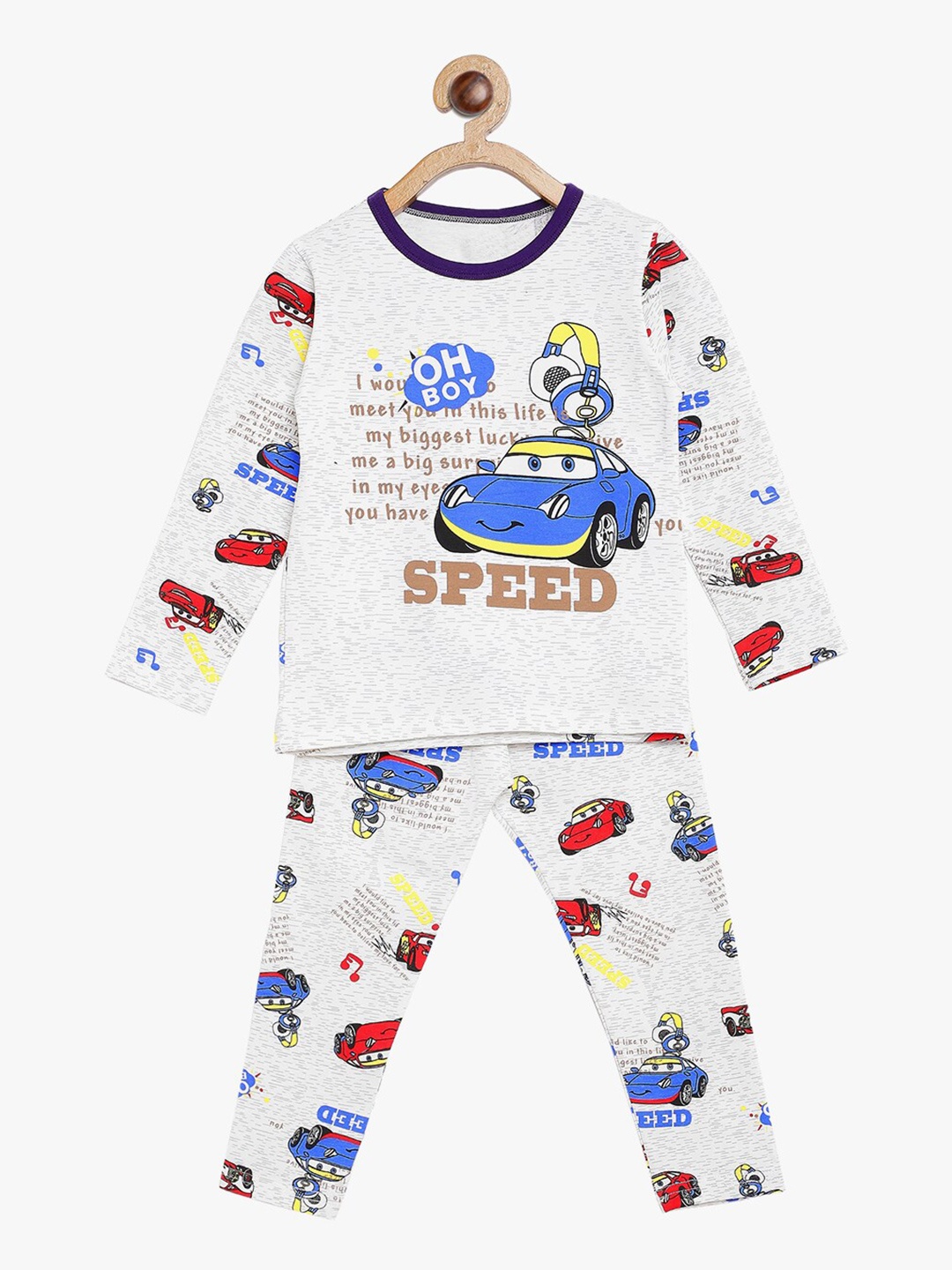 

BAESD Girls Graphic Printed Pure Cotton T-shirt & Pyjamas, White