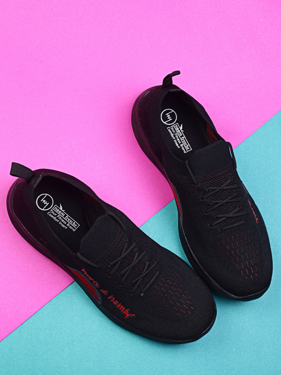 

Heris & Hemly Men Mesh Running Shoes, Black