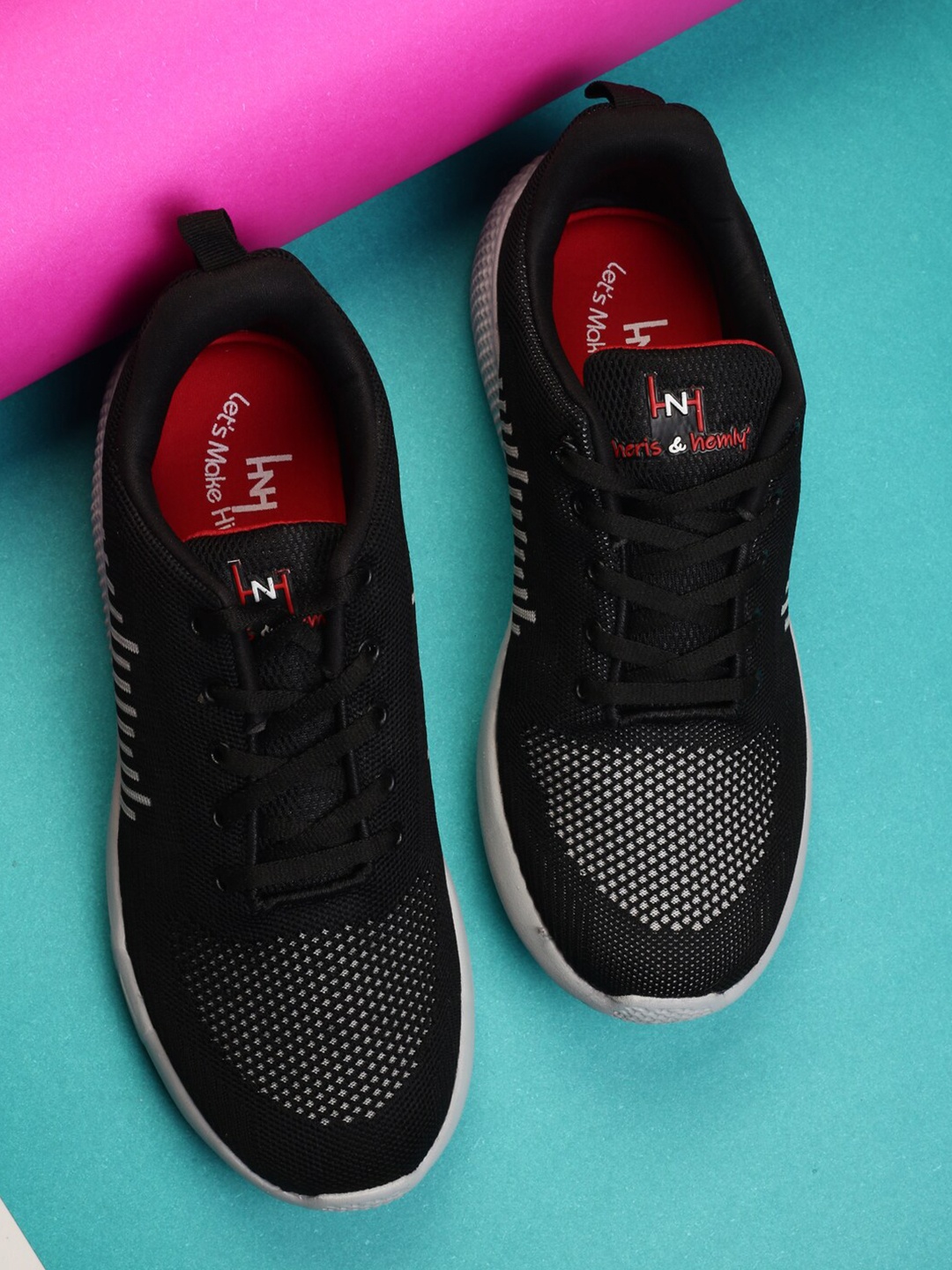 

Heris & Hemly Men Mesh Running Shoes, Black