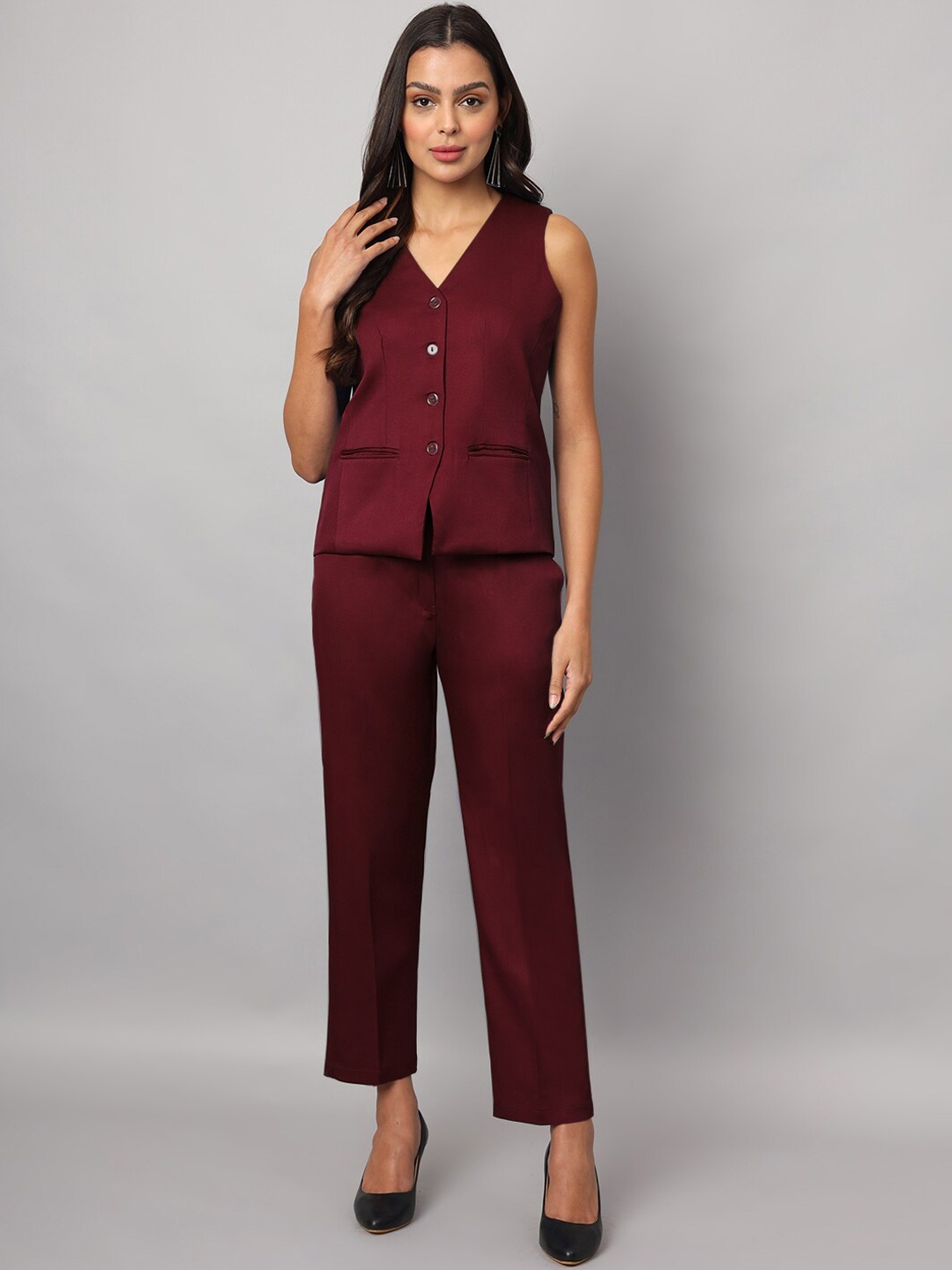 

BRINNS Waistcoat With Trouser Set, Burgundy