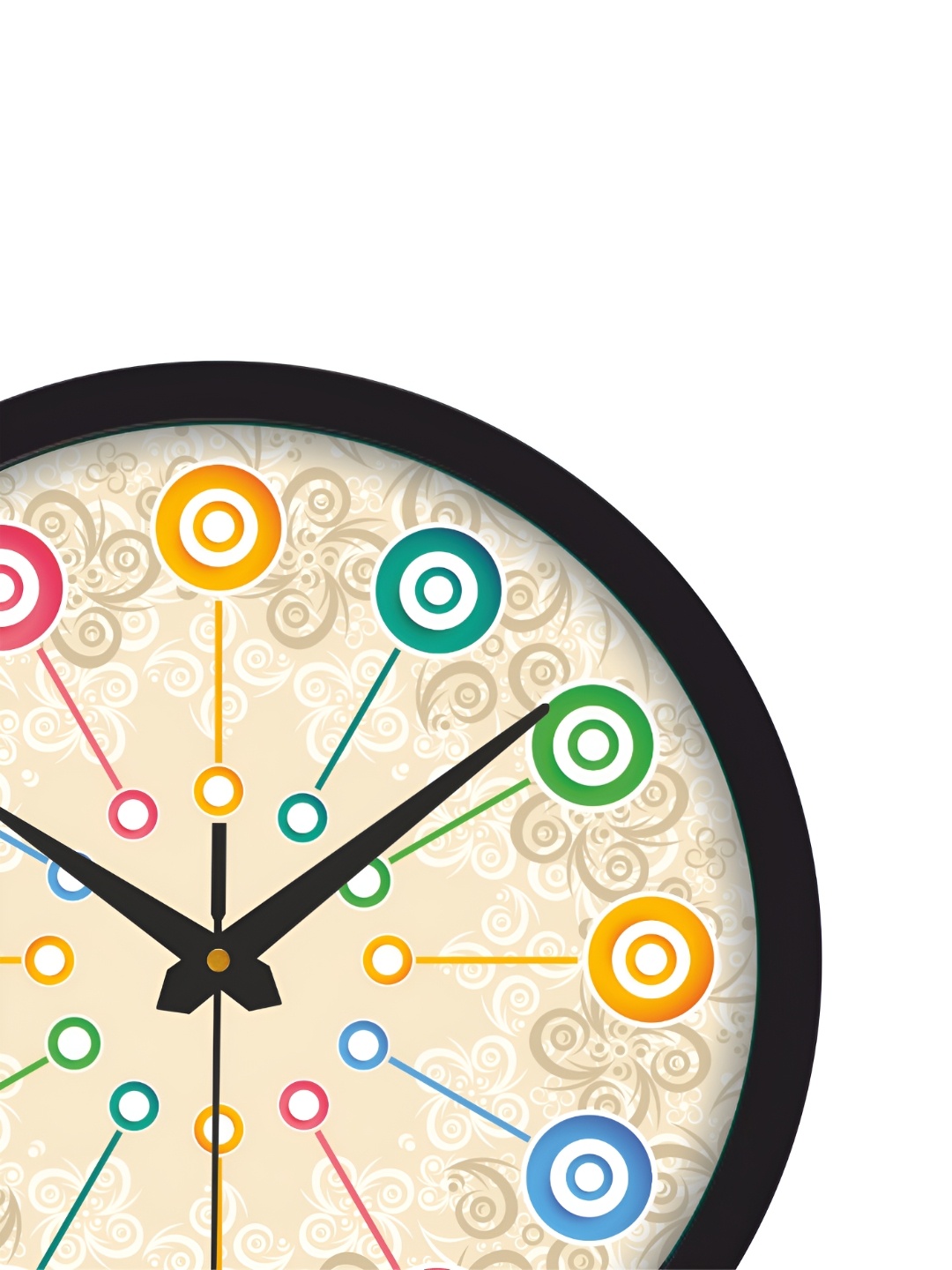 

Orex Peach-Coloured & Orange Printed Vintage Wall Clock