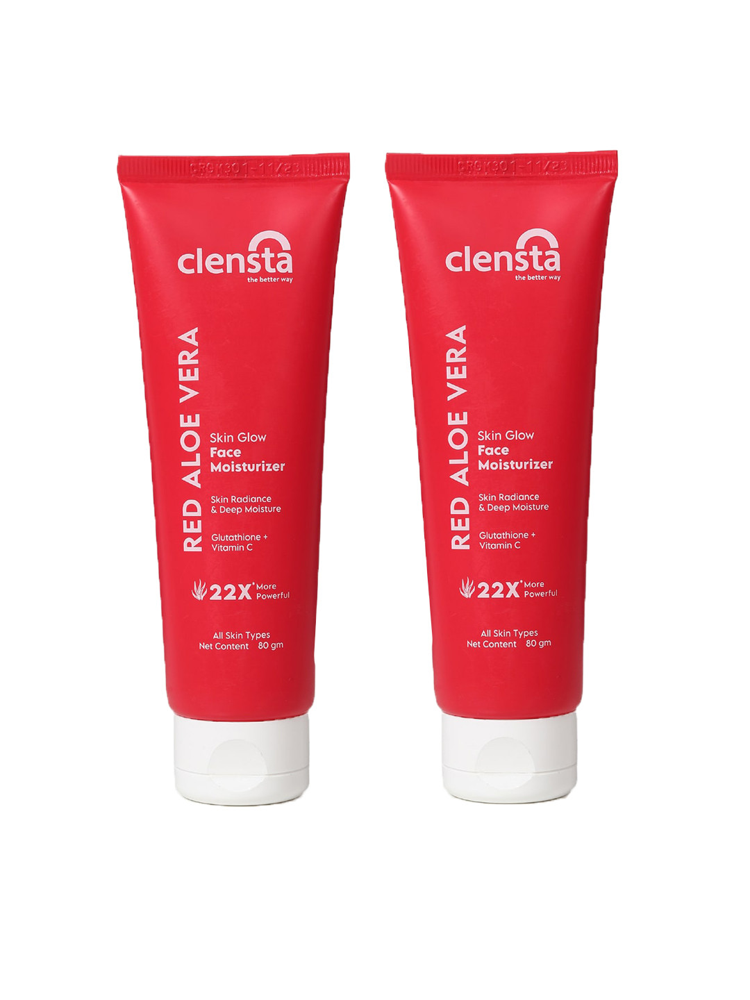 

Clensta Pack Of 2 Red Aloe Vera Skin Glow Face Moisturizer With Vitamin C - 80g Each