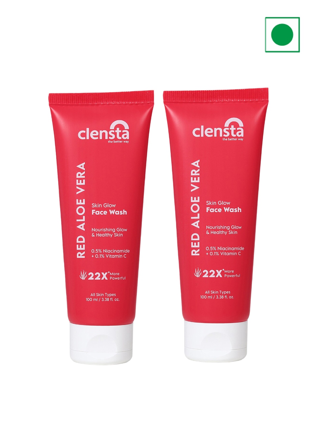 

Clensta Set of 2 Red Aloe Vera Face Wash With Niacinamide 100 ml Each