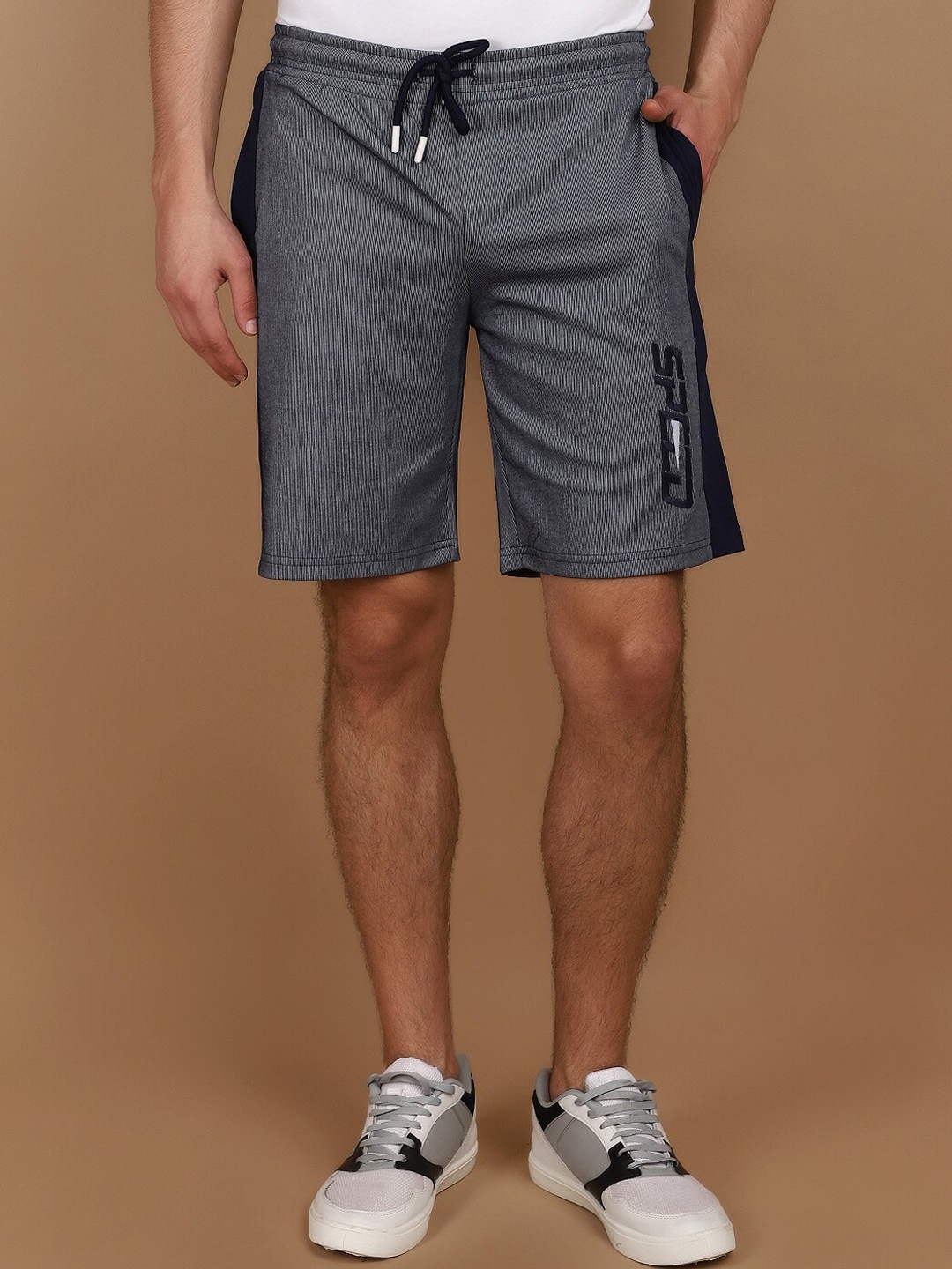 

V-Mart Men Mid-Rise Cotton Shorts, Navy blue