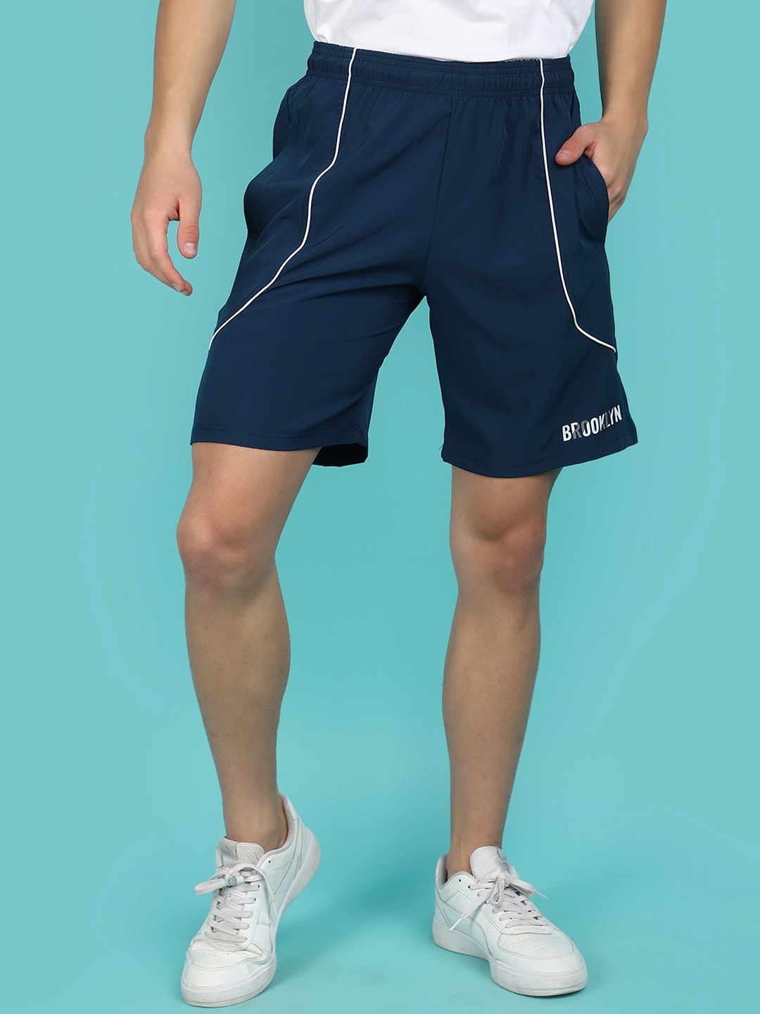 V-Mart Men Cotton Sports Shorts, Teal