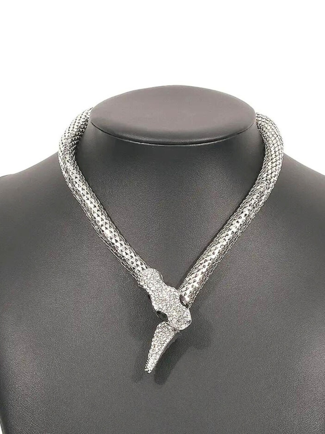 

SALVE Cubic Zirconia Studded Choker Necklace, Silver