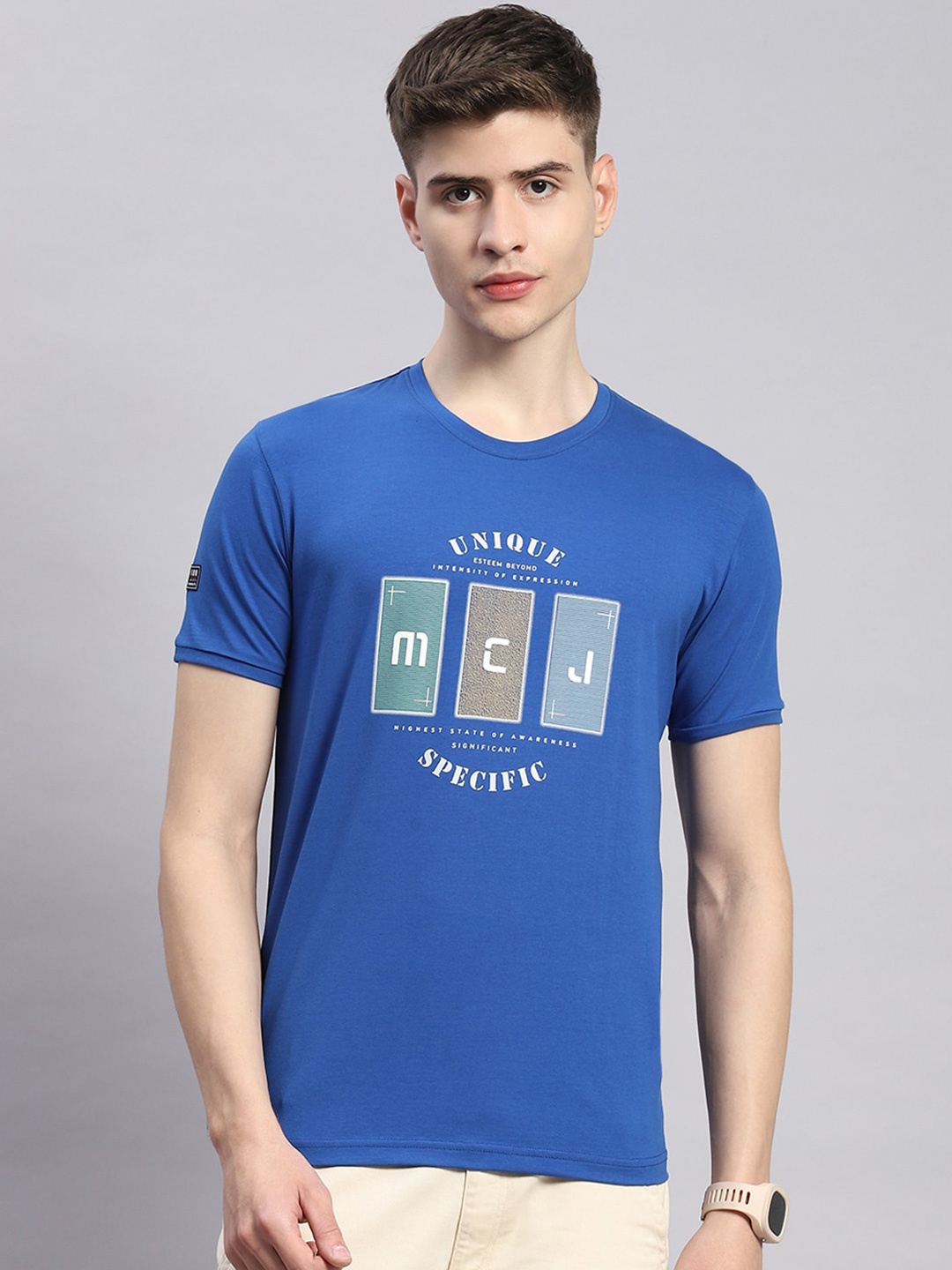 

Monte Carlo Typography Printed Cotton T-shirt, Blue